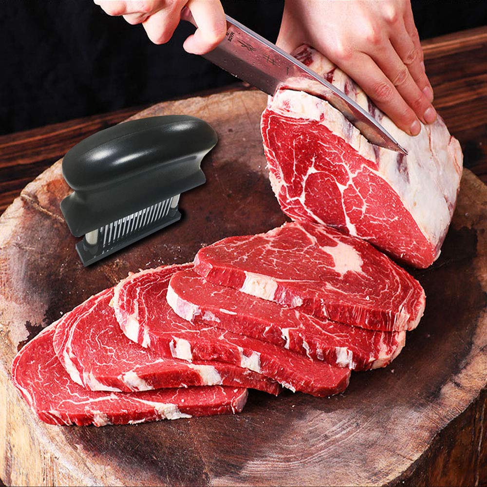 Meat Tenderizer With 48 Stainless Steel Ultra Sharp Needle Blades Heavy Duty Cooking Machine For Tenderizing Beef, Turkey, Chick
