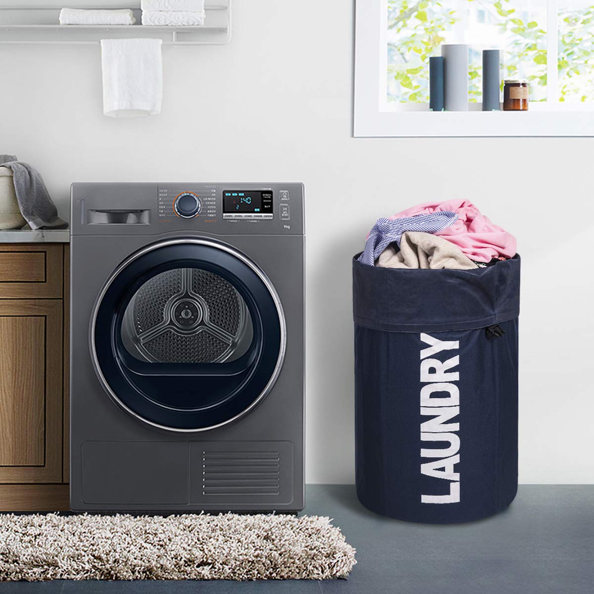 Wowlive Extra Large Foldable Laundry Bag Durable Laundry Basket Collapsible Laundry Hamper Backpack Laundry Linerdirty Clothes H