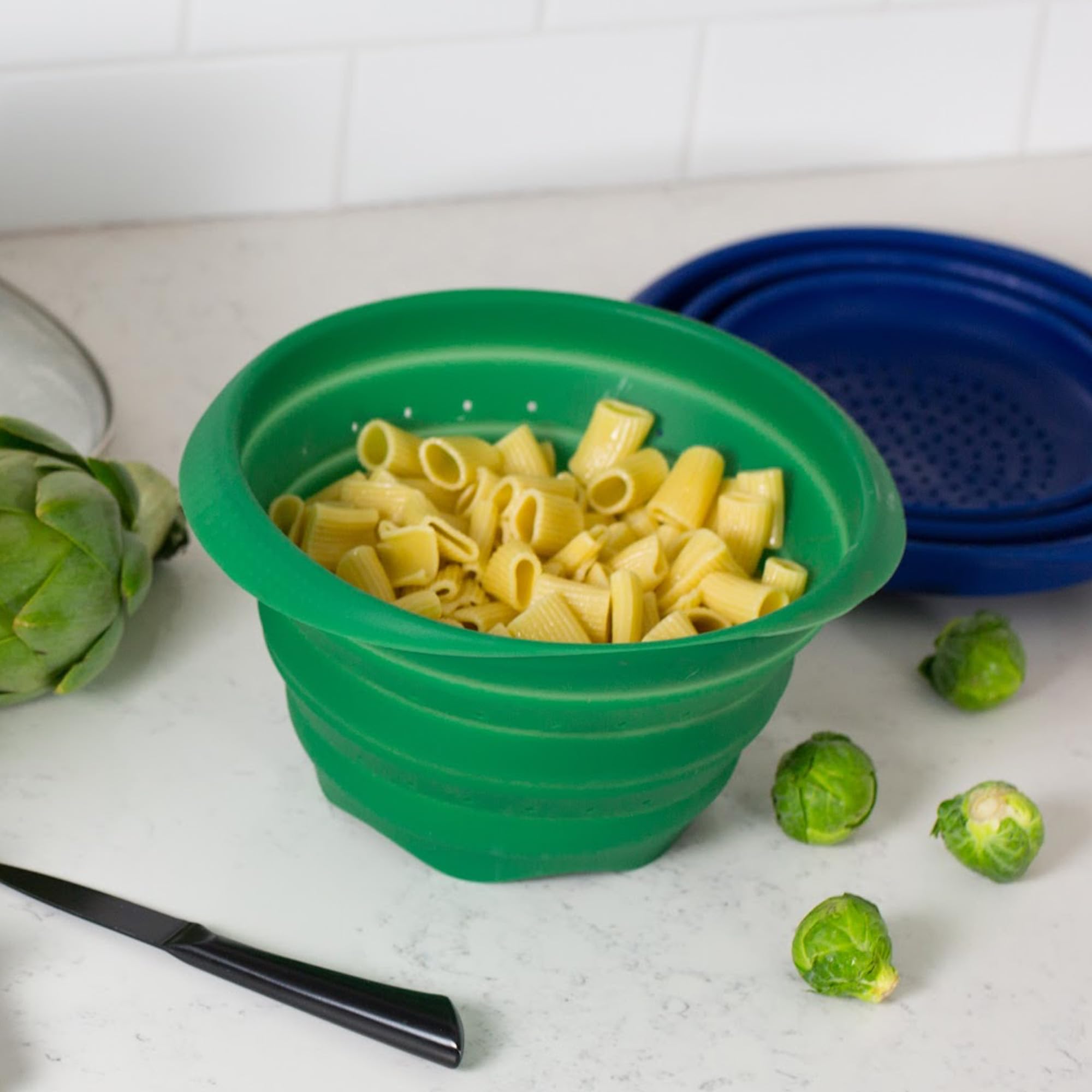 Better Houseware 4-Quart Silicone Collapsible Colander - Green