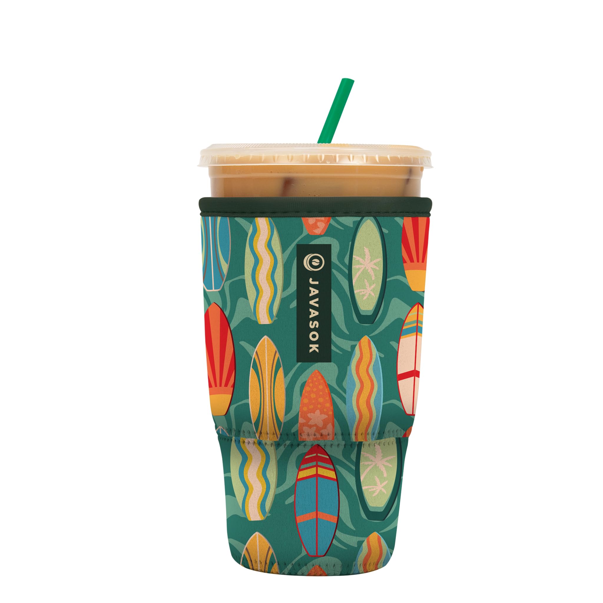 Sok It Java Sok Iced Coffee & Cold Soda Insulated Neoprene Cup Sleeve (Surfs Up, Large: 30-32oz)