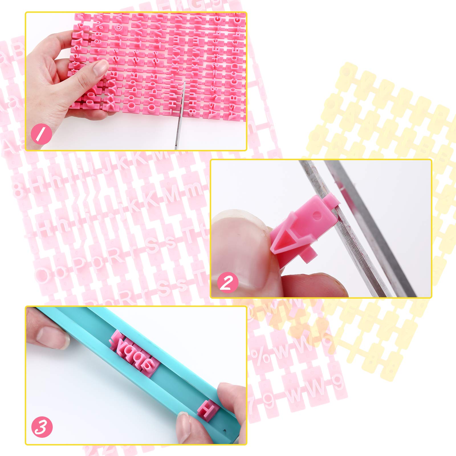 Alphabet 225 Pcs Number Punctuation Cookie Letter Biscuit Stamp Cookie Letters Stamp Set Including Letters Lower And Upper Case