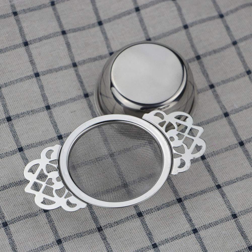 2 Pack Tea Strainers With Drip Bowls,Stainless Steel Loose Leaf Tea Strainers-The Empress Tea Strainer Mesh Tea Infuse With Doub