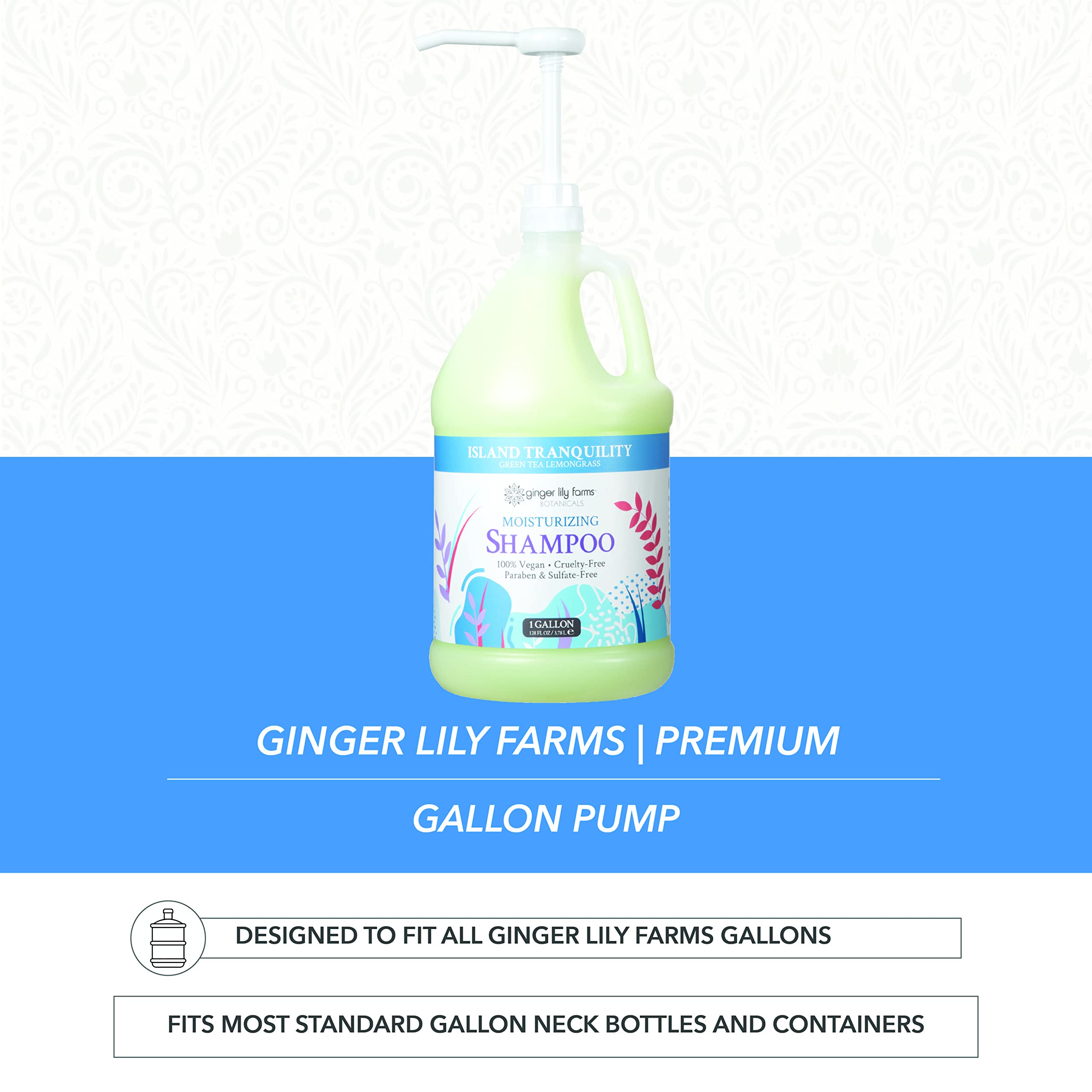 Ginger Lily Farms Premium Gallon Pump  Dispenses One Ounce Per Pump  Fits Most Standard Gallon Bottles and Containers