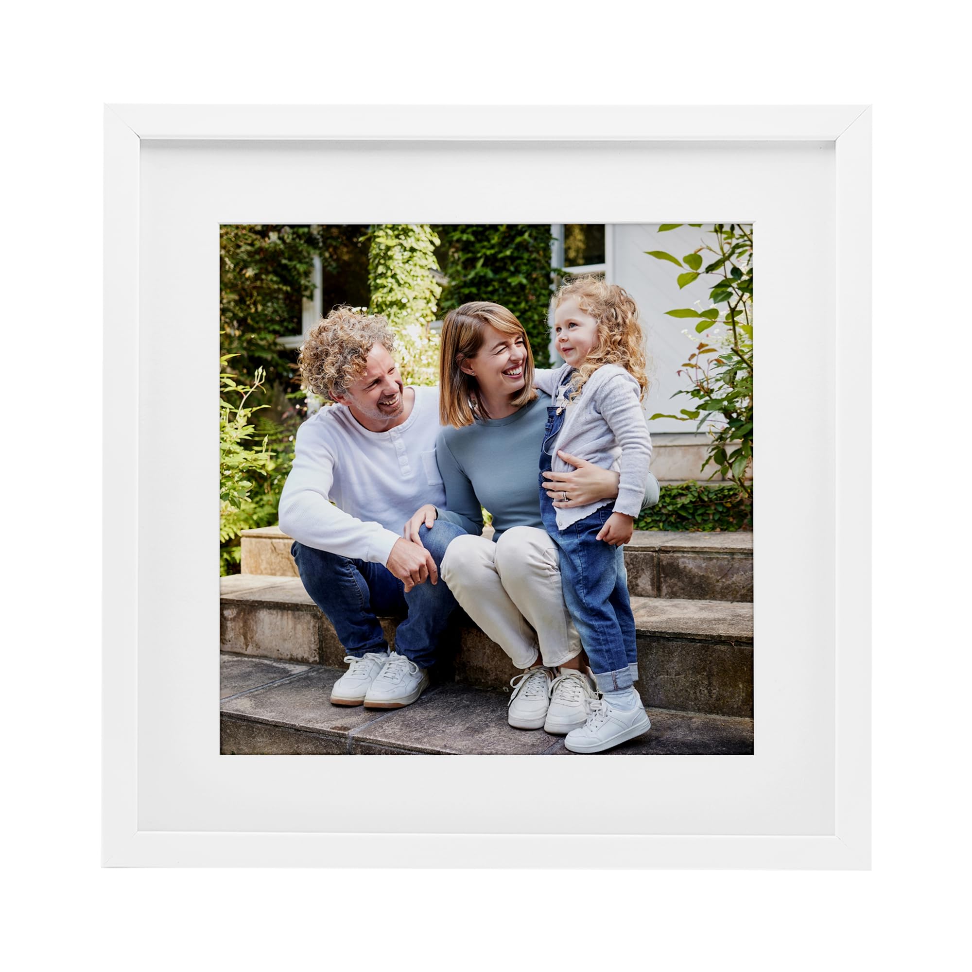 Stupell Industries - Turn Your Photo into Custom Hanging Wall Art - Personalized Wall Decor - Made in USA - Square White Framed 