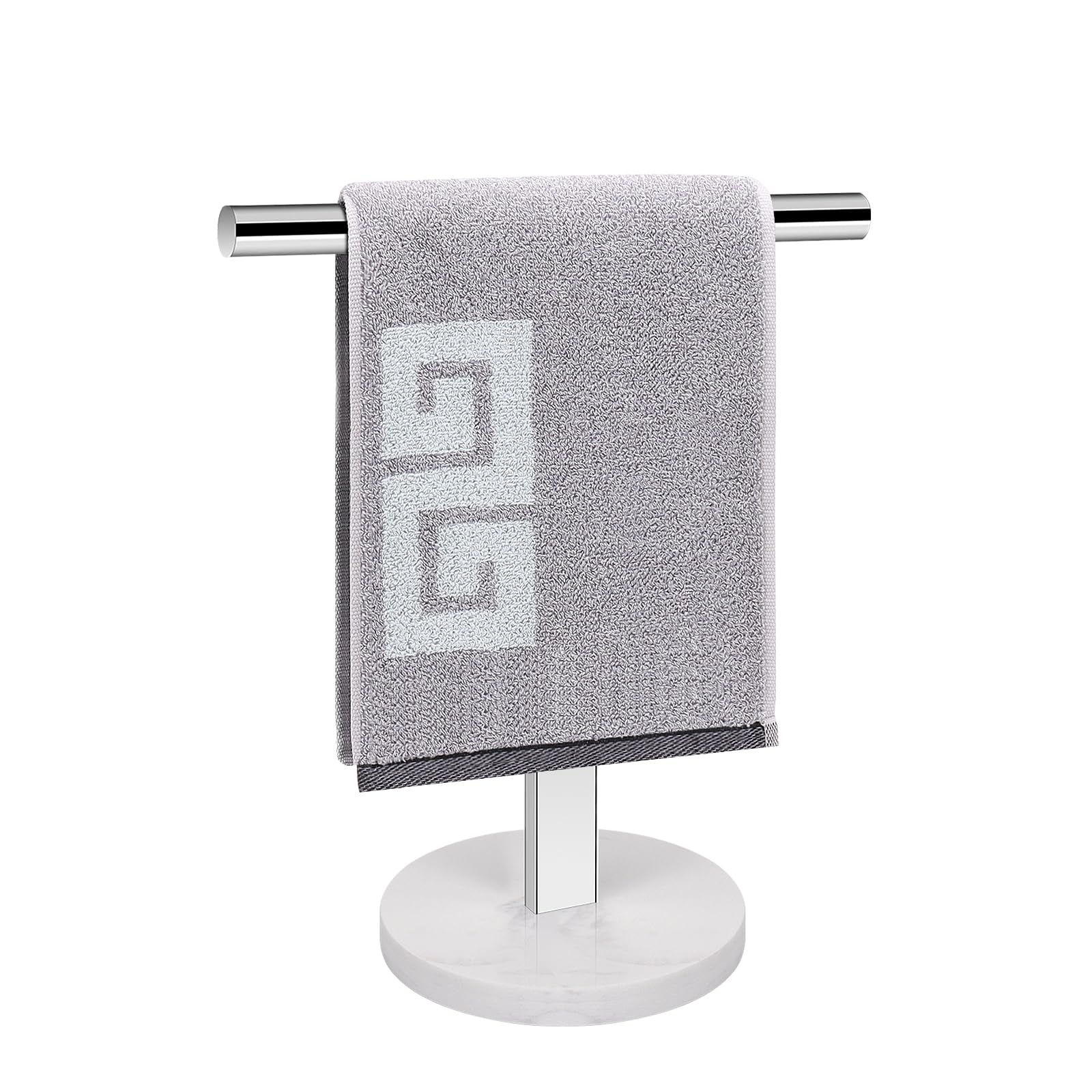 Nearmoon T-Shape Hand Towel Holder-Bathroom Towel Rack-Stand With Balanced Base Towel Bar For Bathroom Kitchen Vanity Countertop