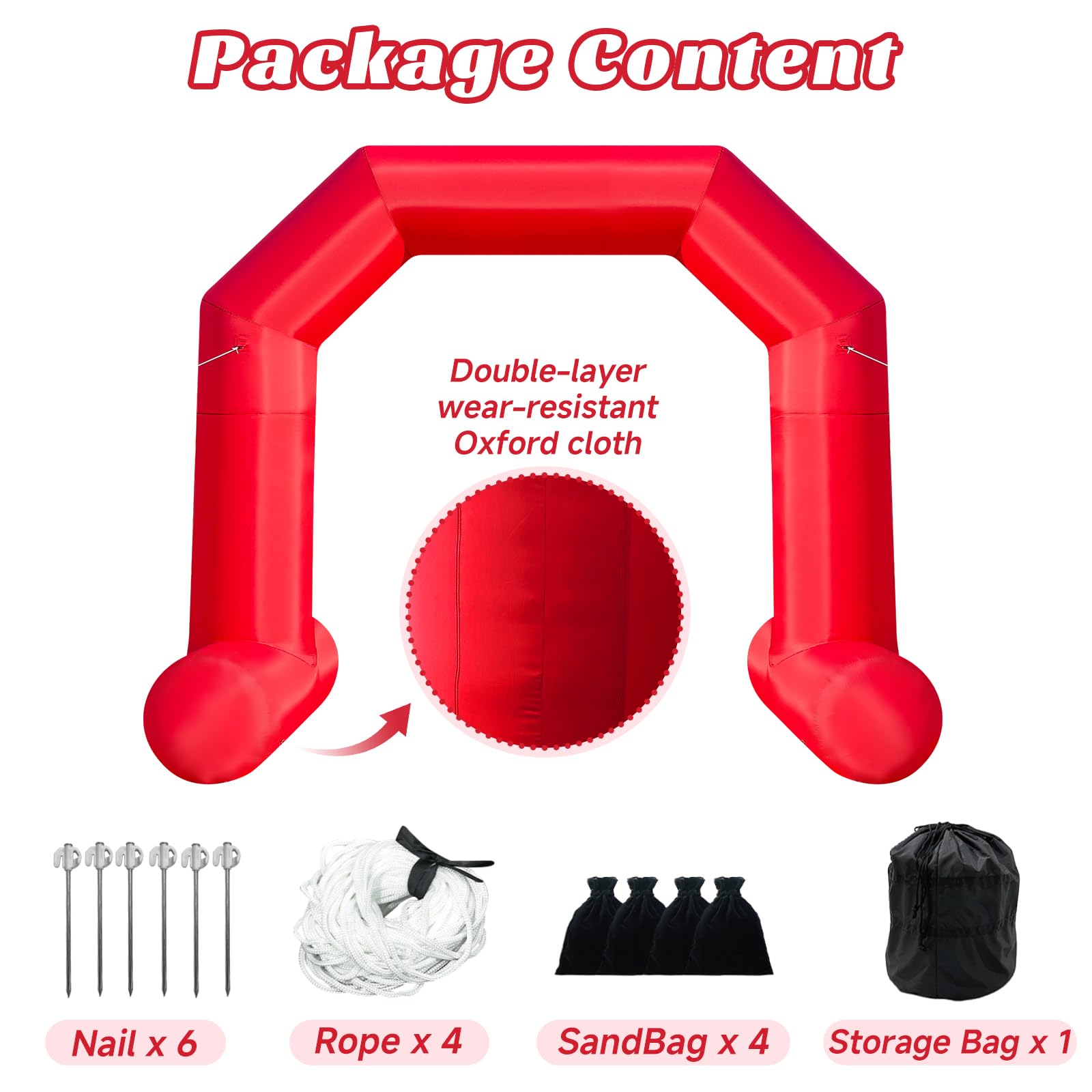 Cinnliy 26Ft Inflatable Archway,Red Inflatable Start and Finish Arch Outdoor,Sport Blow up Arch Inflatable for Race Outdoor Spor