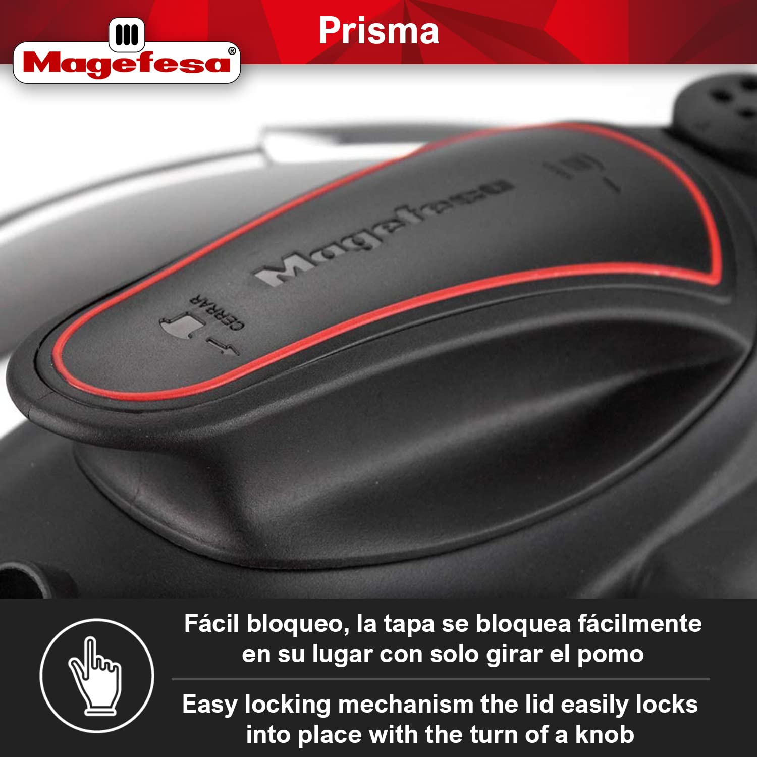 MAGEFESA  Prisma 4.2 + 6.3 Quart Stove-top Super Fast Pressure Cooker, Easy Smooth Locking Mechanism, Polished 18/10 Stainles St