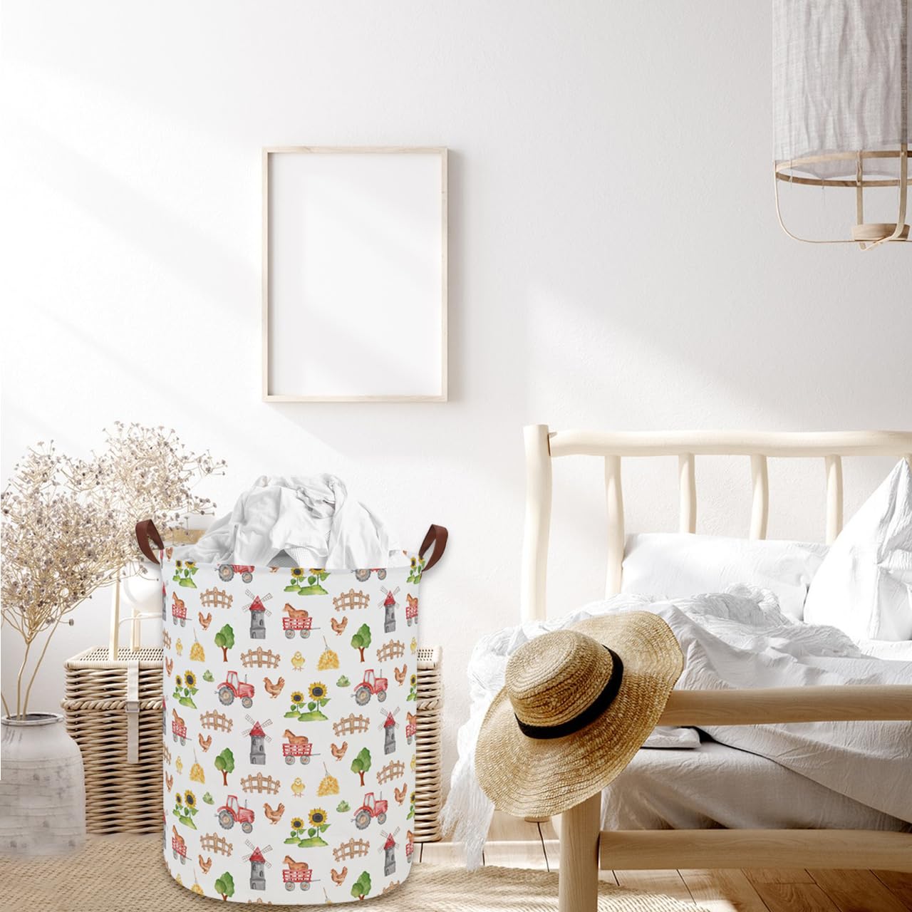 Ddbasket Kids Laundry Basket Farm Hamper For Nursery Boy And Girl Cute Kids Toys Storage Bin Organizer Room Decor For Home(Farm)