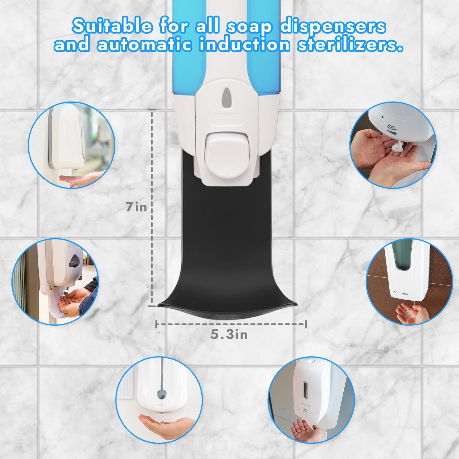Ziozertt 2Pcs Dispenser Drip Tray Wall Mount Soap Dispenser Bracket,Laundry Detergent Drip Catcher Prevent Dripping And Spraying