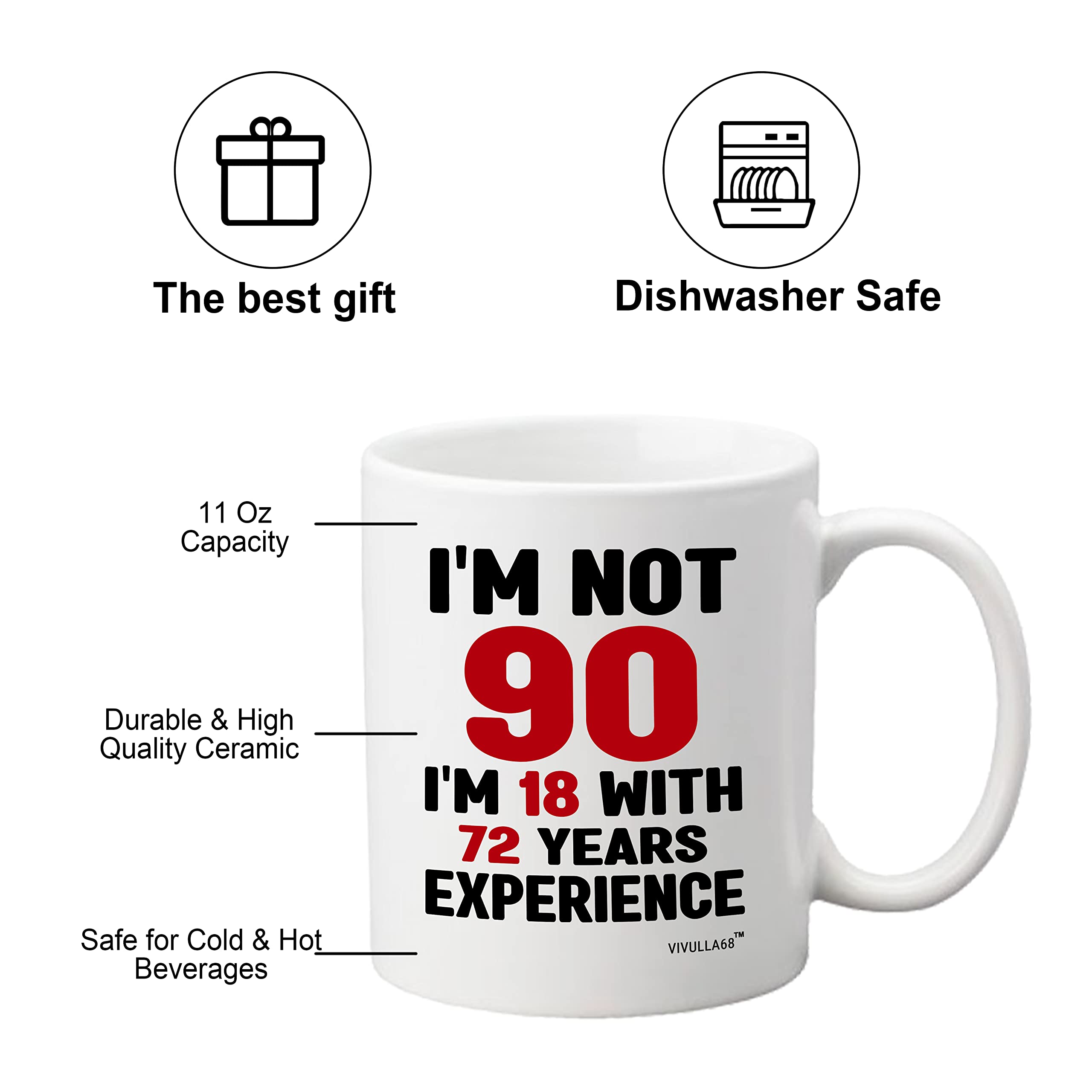 Vivulla68 90Th Birthday Gifts For Women Men, 90 Year Old Birthday Gifts For Women, 90Th Birthday Gift Ideas, Gifts For 90 Year O