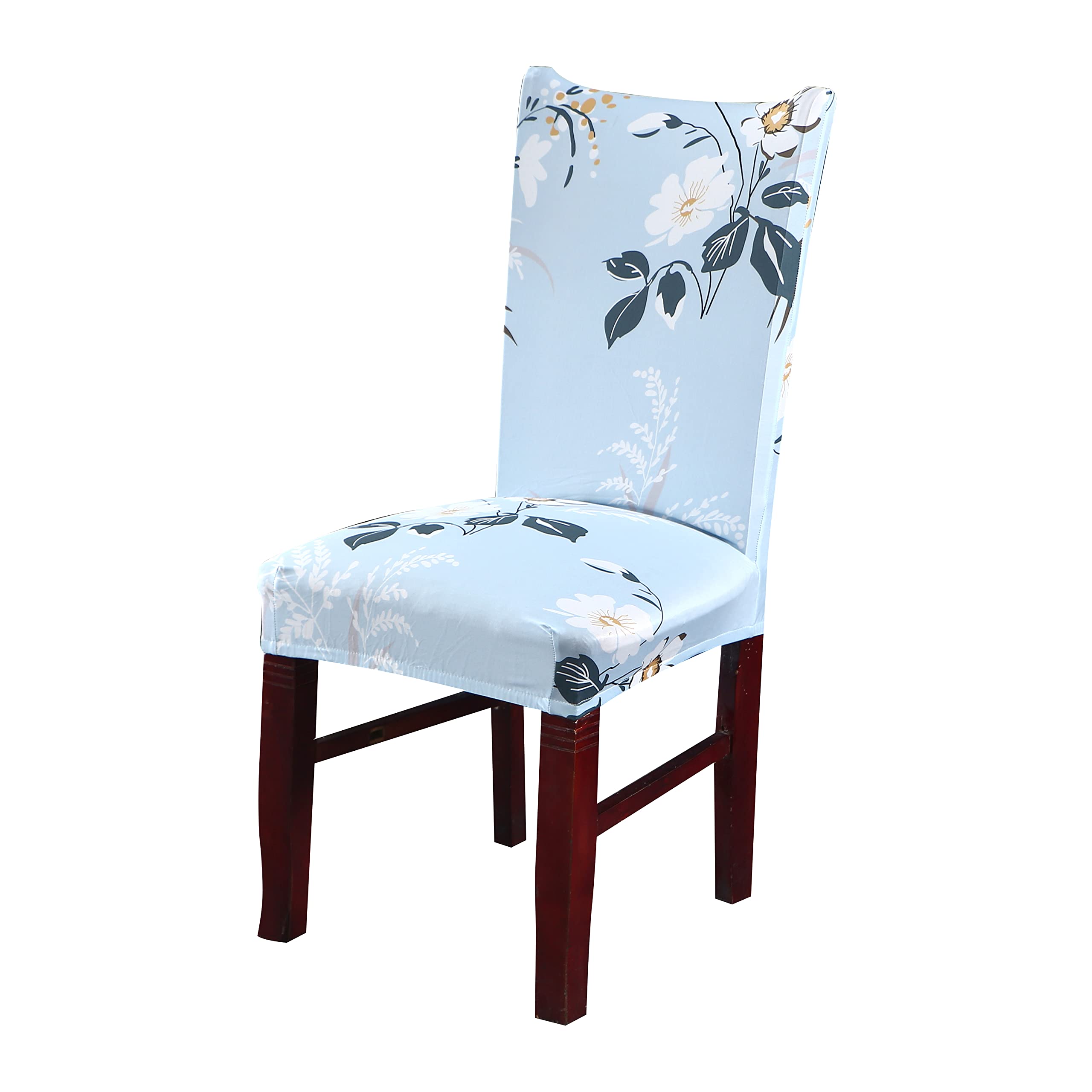 House Of Quirk Elastic Chair Cover Stretch Removable Washable Short Dining Chair Cover Protector Seat Slipcover (Pack Of 1, Skyb