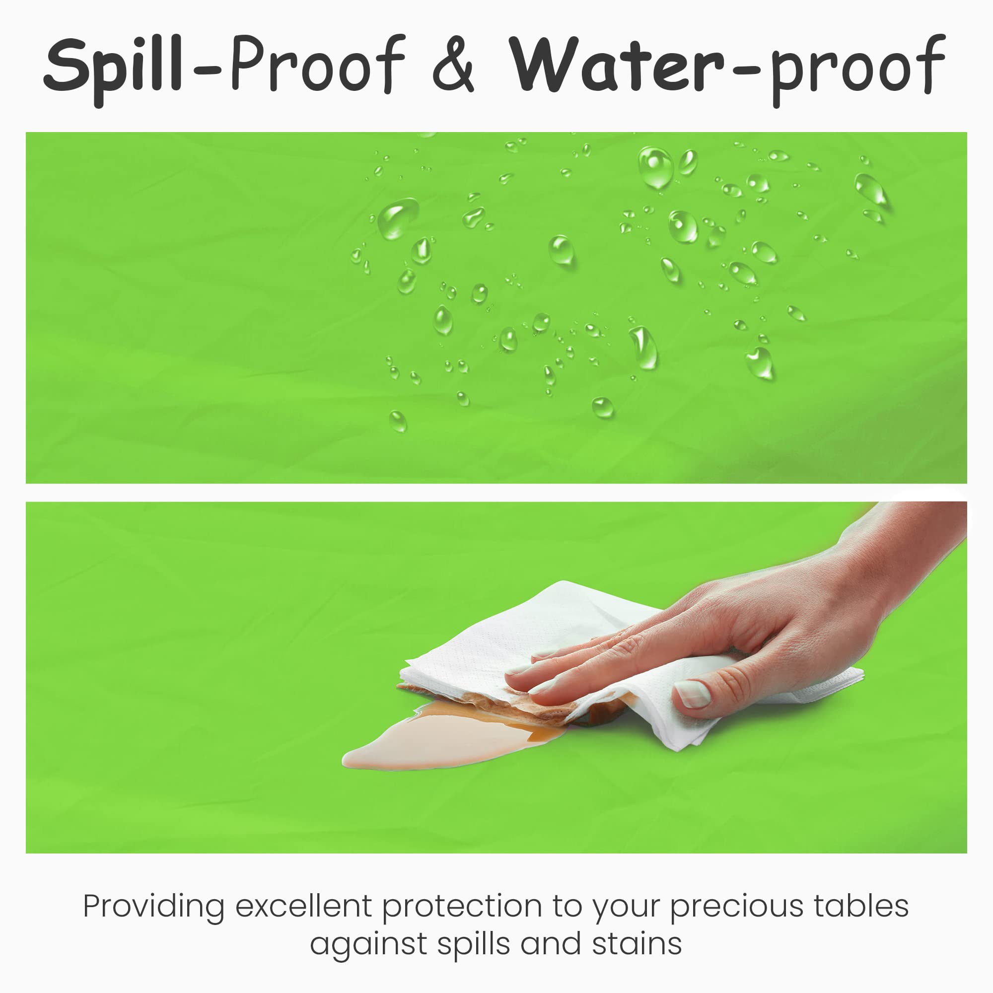 14 Pack Premium Lime Green Plastic Tablecloth - 54 X 108 In. Disposable Rectangle Plastic Table Cloth - Decorative Rectangle Tab