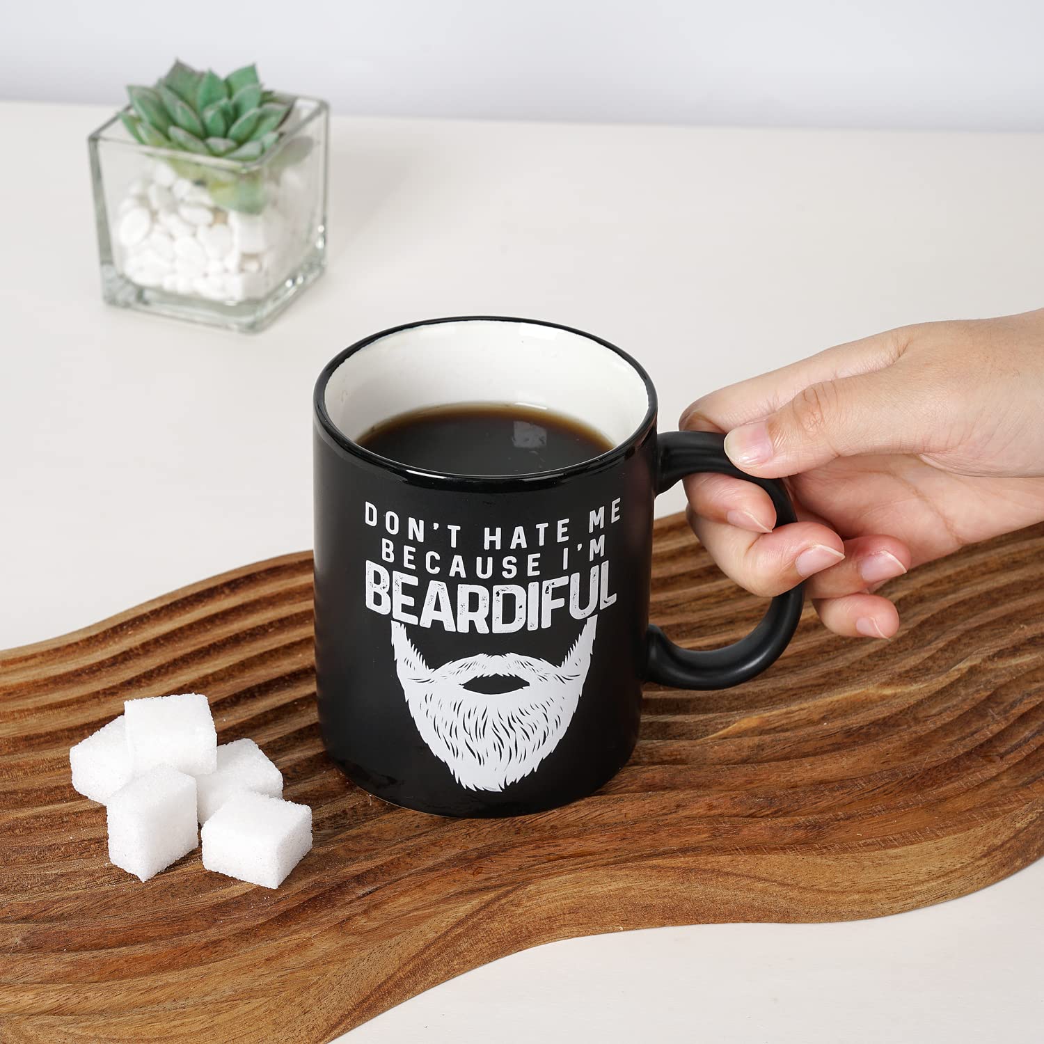 Funny Coffee Mugs for Men - Birthday, Christmas Gifts for Beard Lovers - Bearded Dad, Brother, Uncle, Boyfriend, Husband Gift Id