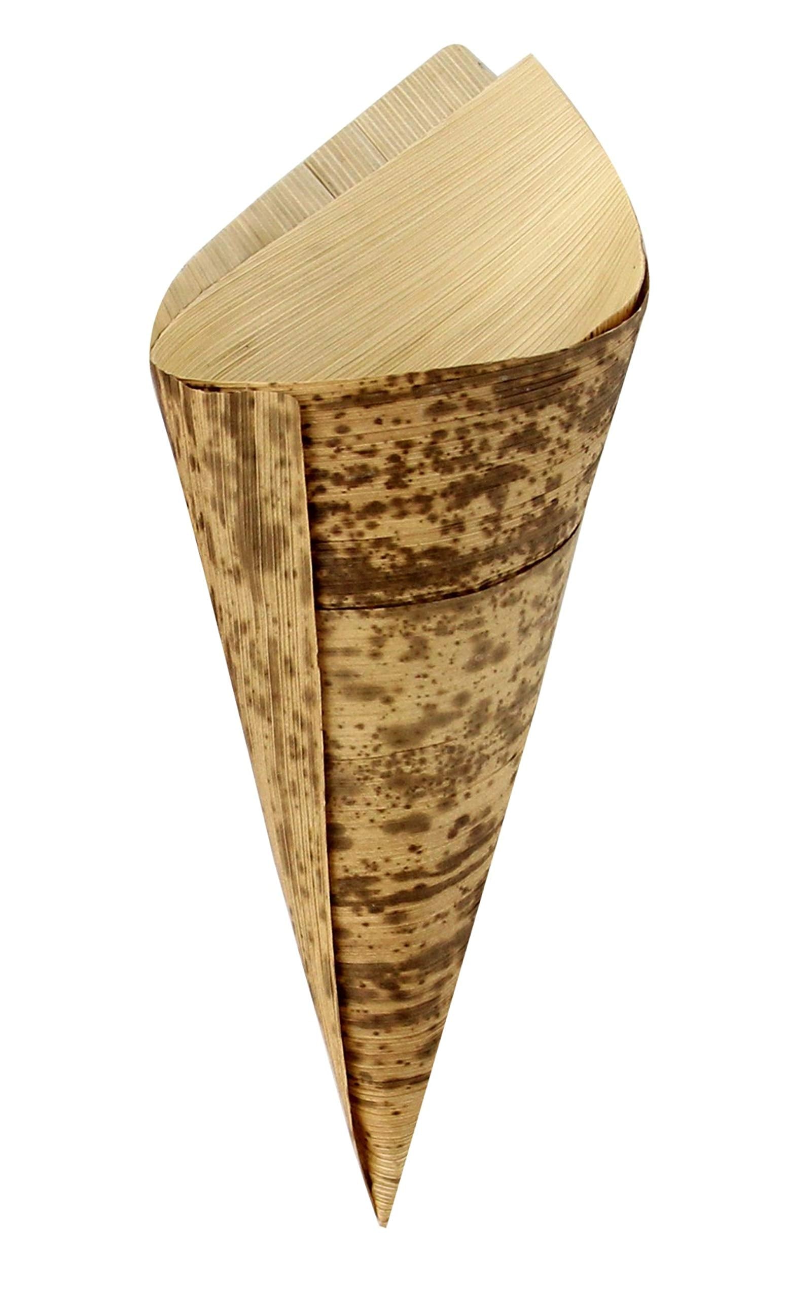 Packnwood 210Bbcob17 Bamboo Leaf Cone 2 Layers (Case Of 1000), Perfect For Catering, 100% Natural & Biodegradable - Disposable B