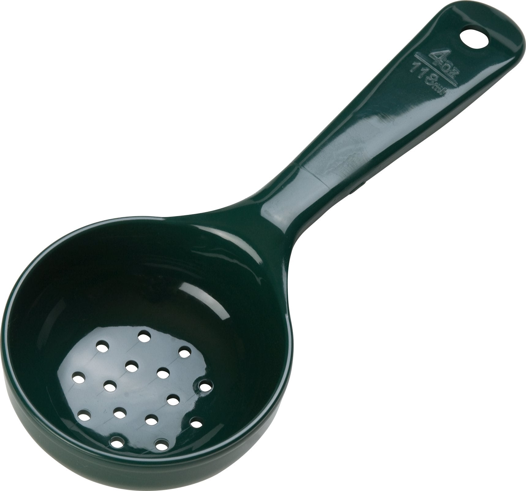 Cfs 492908 Perforated Short Handle Portion Control Spoon, 4 Oz, Forest Green