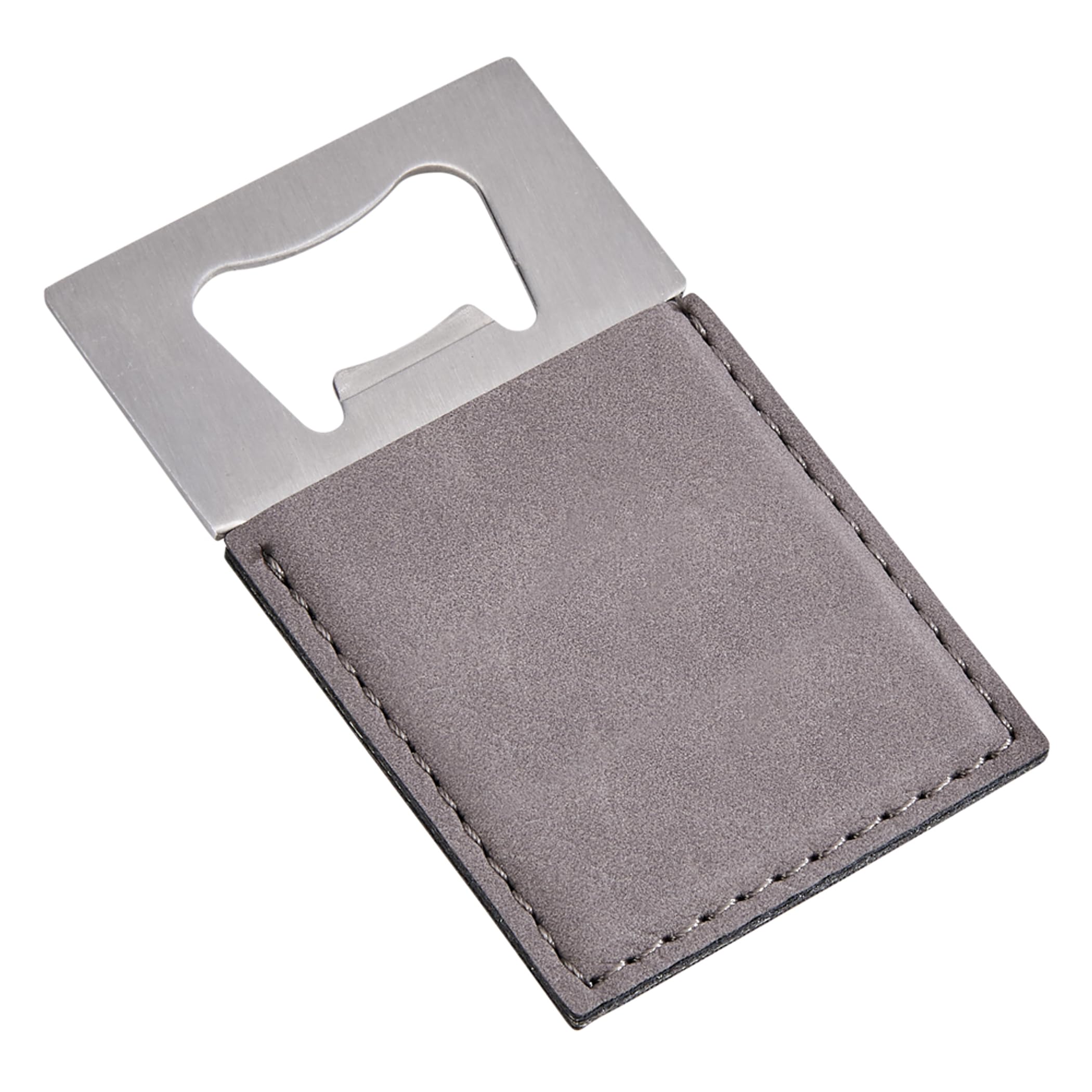 Leatherette Opener Grey  3.5'' X 2''