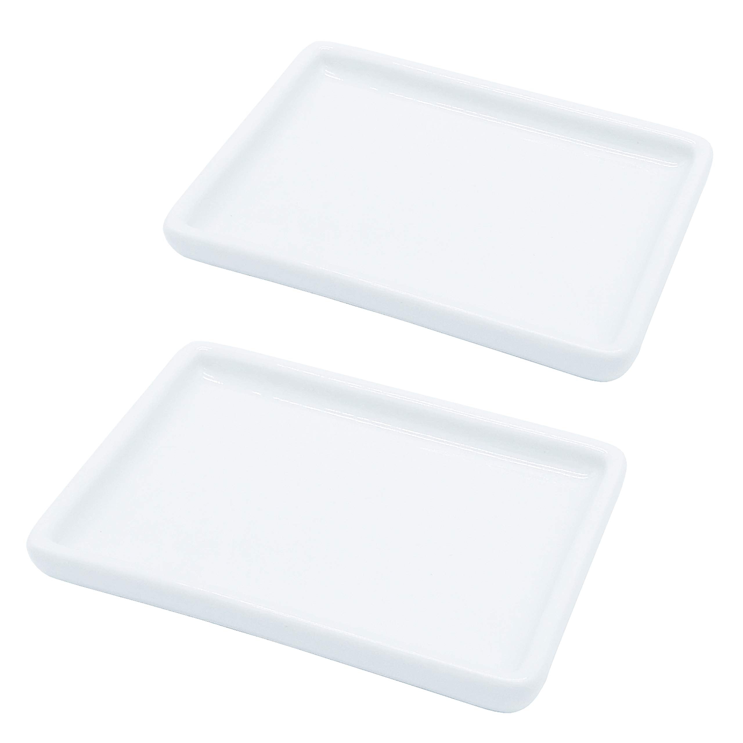 Lofekea Ceramic Soap Dish For Shower 2 Pack Bar Soap Holder Palette For Watercolors Soap Try