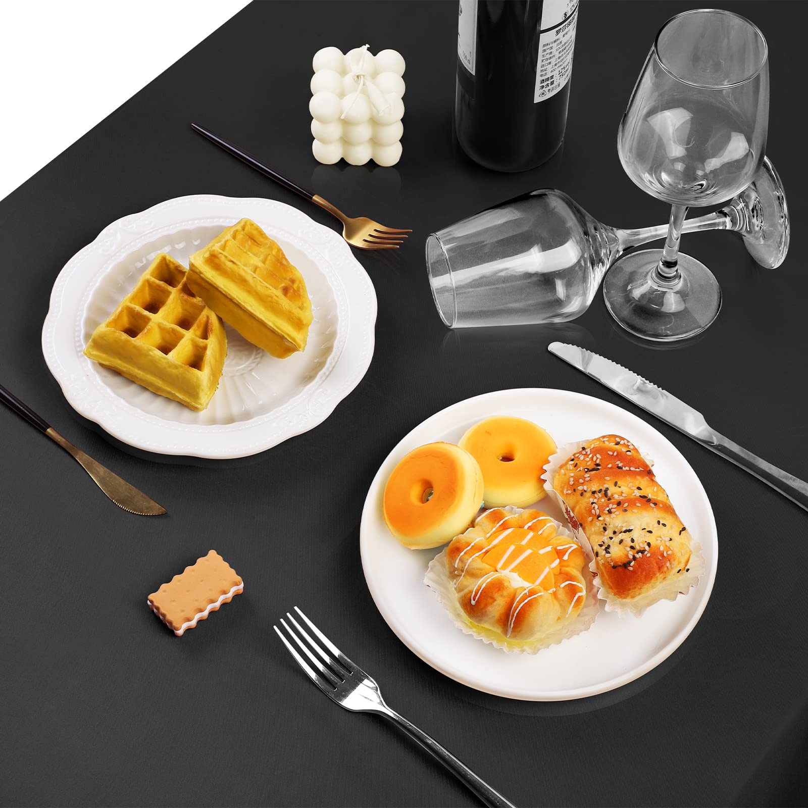 Turstin 4 Packs Satin Tablecloth 102 X 58 Inch Overlay Satin Table Cover Rectangle Bright Silk Tablecloth Smooth Fabric Table De