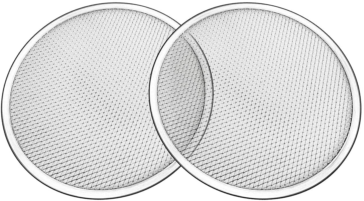 Tosnail 4 Pack 10 Inches Seamless Aluminum Pizza Screen Pizza Pan With Holes Pizza Mesh