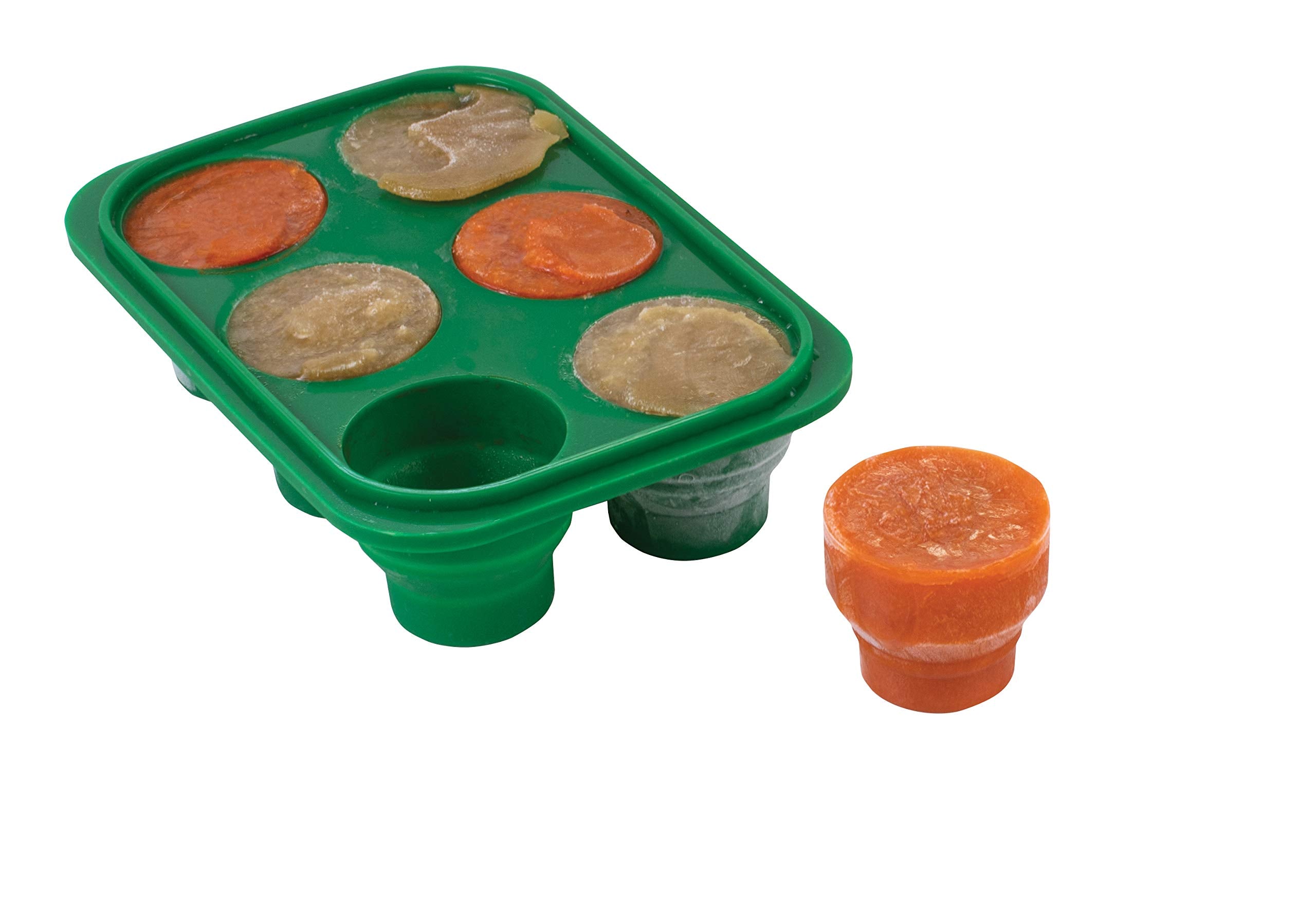 Hic Kitchen Prep-N-Freeze Mini Portion Tray With Lid, Collapsible European-Grade Silicone, 6-Sections Hold 2-Ounces Each