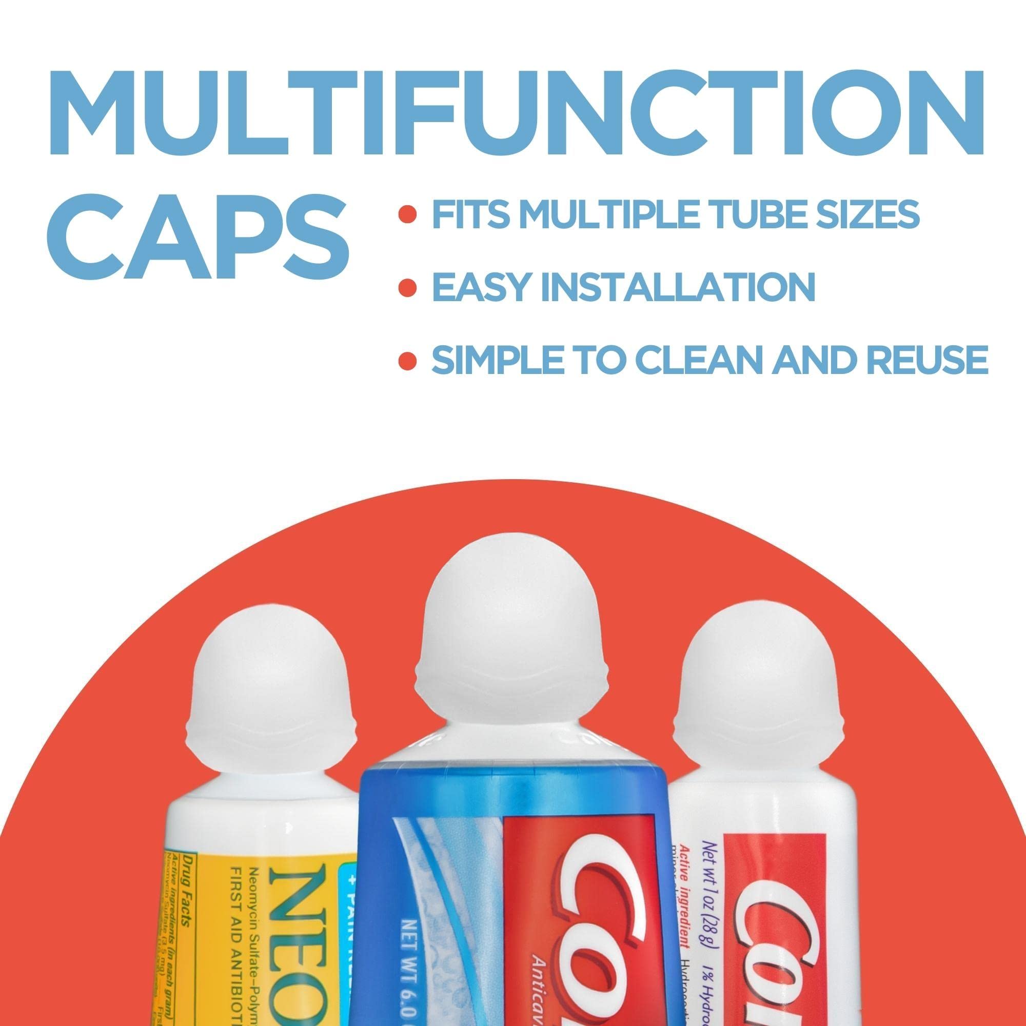 Self-Standing Squeezme By Chrome Cherry, Self-Closing And Free-Standing Silicone Caps, Mess-Free Toothpaste Dispenser Squeezer L