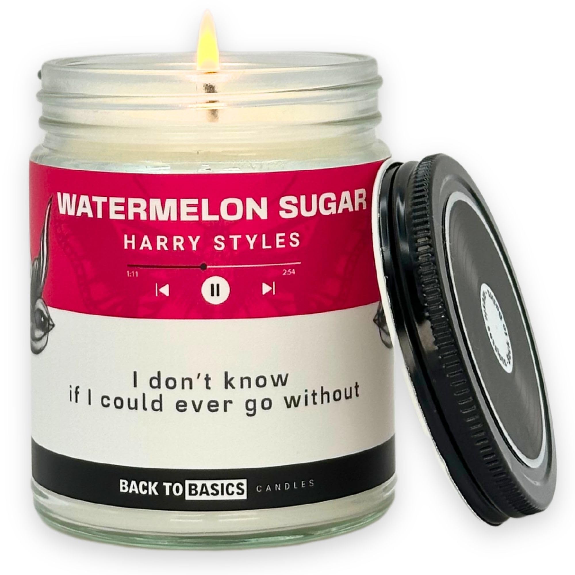Back to Basics | Watermelon Sugar - 9oz Soy Wax Lavender Scented Candle for Home Decor, Birthday Gifts for Women, Men, Best Frie