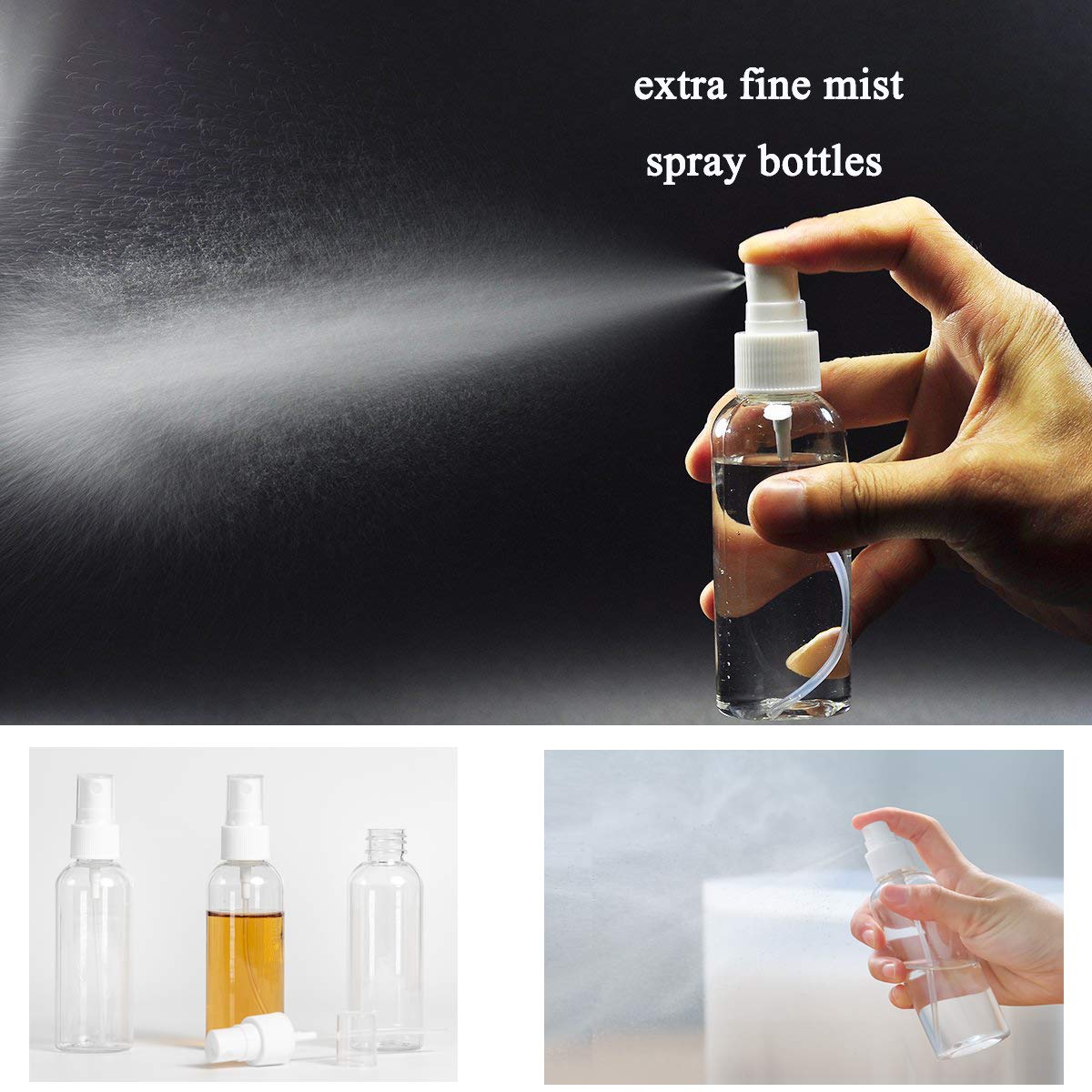 Zejia 6 Pack Small Spray Bottle, 2.7Oz/80Ml Travel Spray Bottle, Empty Fine Mist Spray Bottles, Refillable Mini Spray Bottles Wi