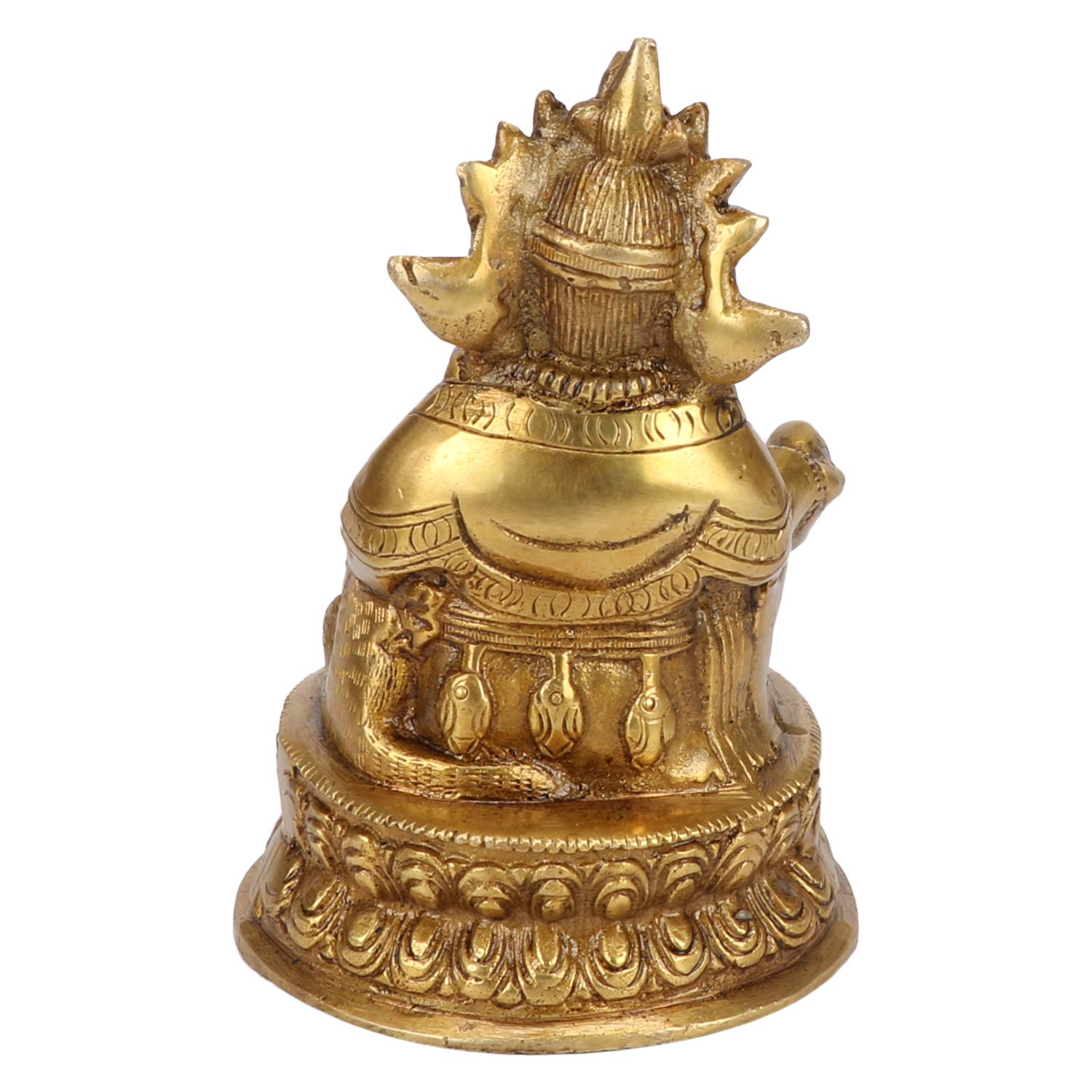 Kartique Brass Idol Lord Kuber Kuvera Wealth God Kubera Statue Murti for Prosperity Money Home D  cor Locker Safe Tijori - 4 x 6