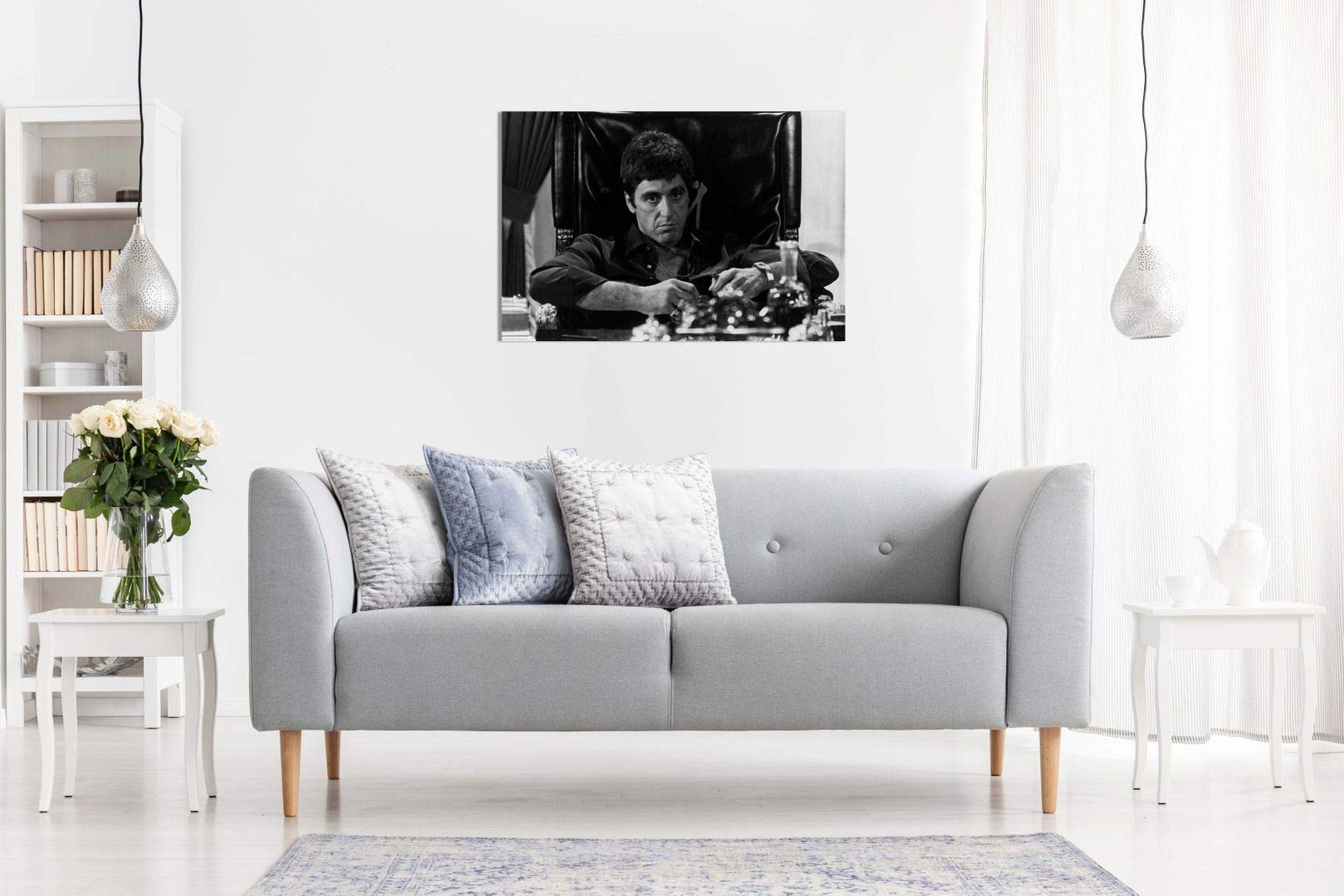 Tony Montana Scarface Al Pacino Canvas Wall Art Picture Print (12X8In)