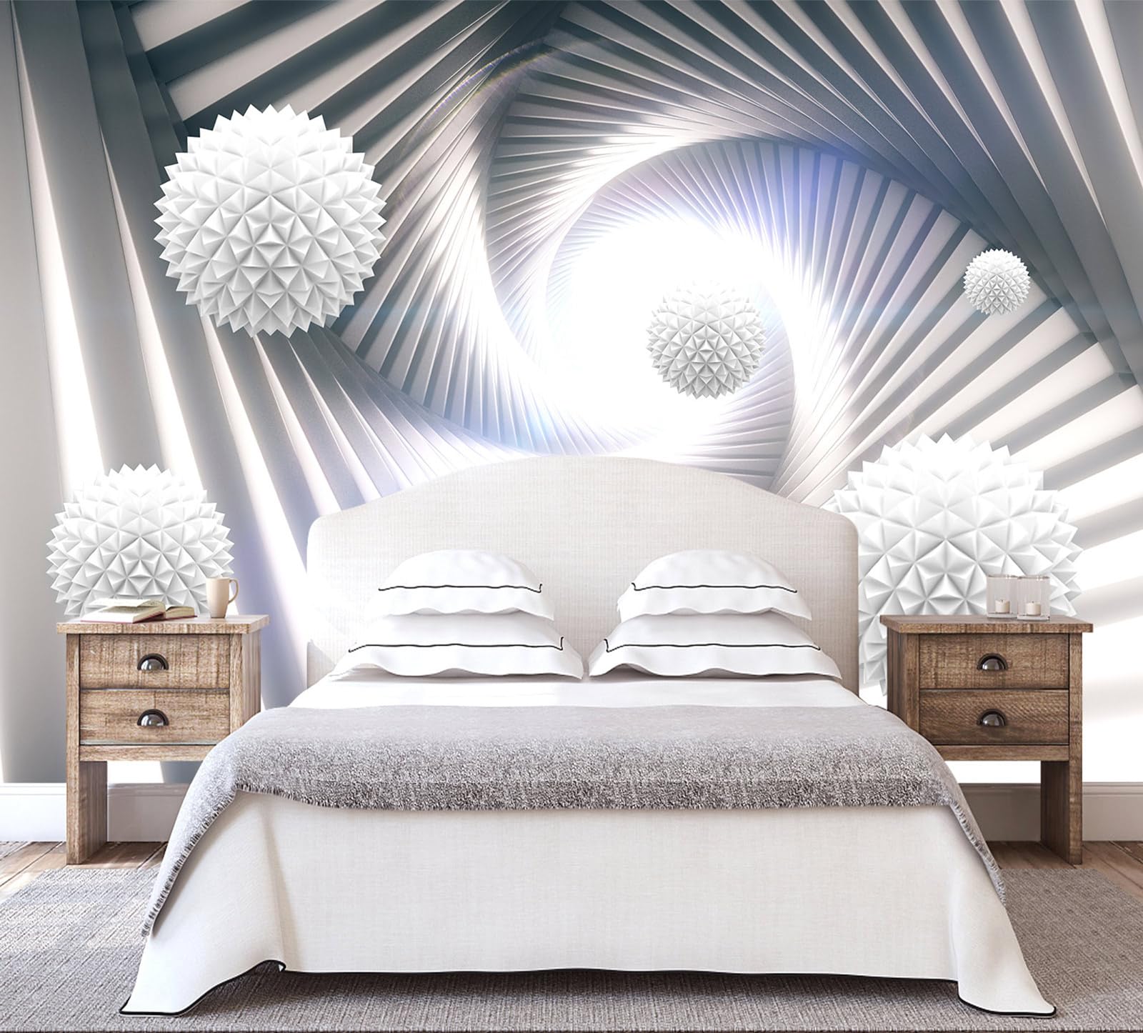WFBHUA - 3D Space Tunnel Wallpaper Living Room Abstract Architecture Mural for Meditation Room (Not Peel and Stick)