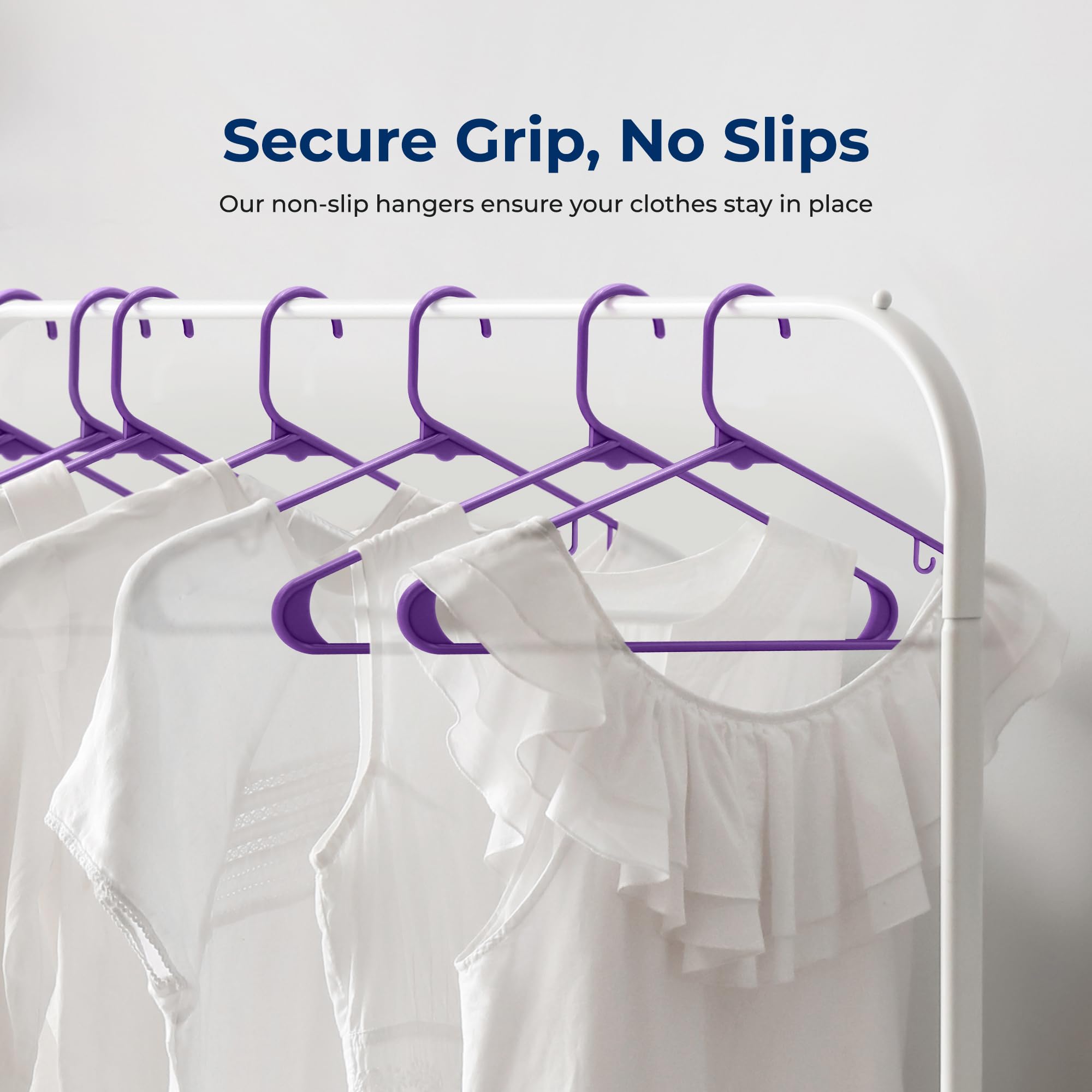 Serenelife Plastic Hangers 10 Pcs, Non-Slip Heavy Duty Clothes Hanger Set With 360 Swivel Hook, Smooth Finish To Protect Fabric,