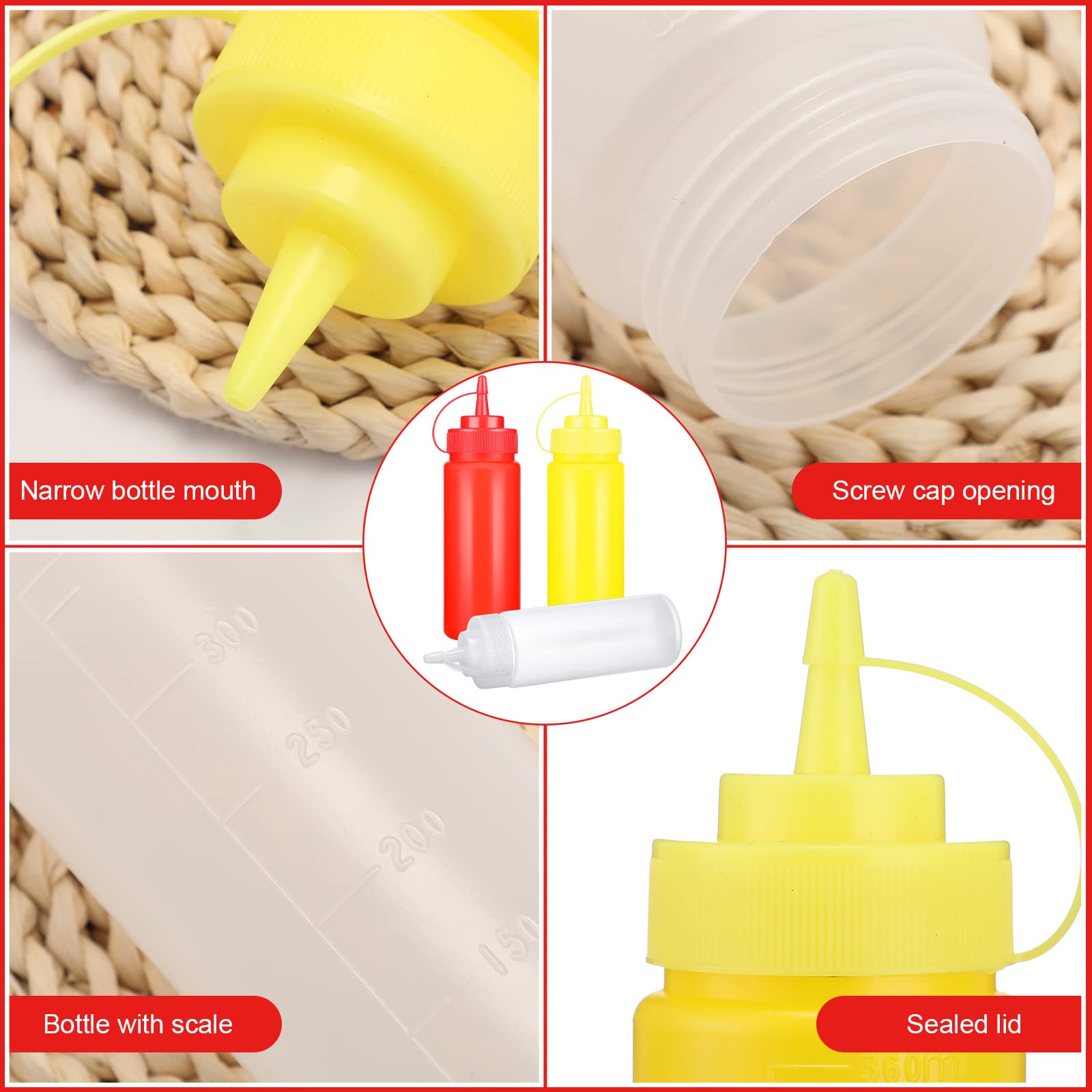 105 Pcs Hot Dog Accessories, 100 Pcs Disposable Paper Food Tray 3 Pcs 12 Oz Plastic Squeeze Bottle 2 Stainless Steel Cooking Ton