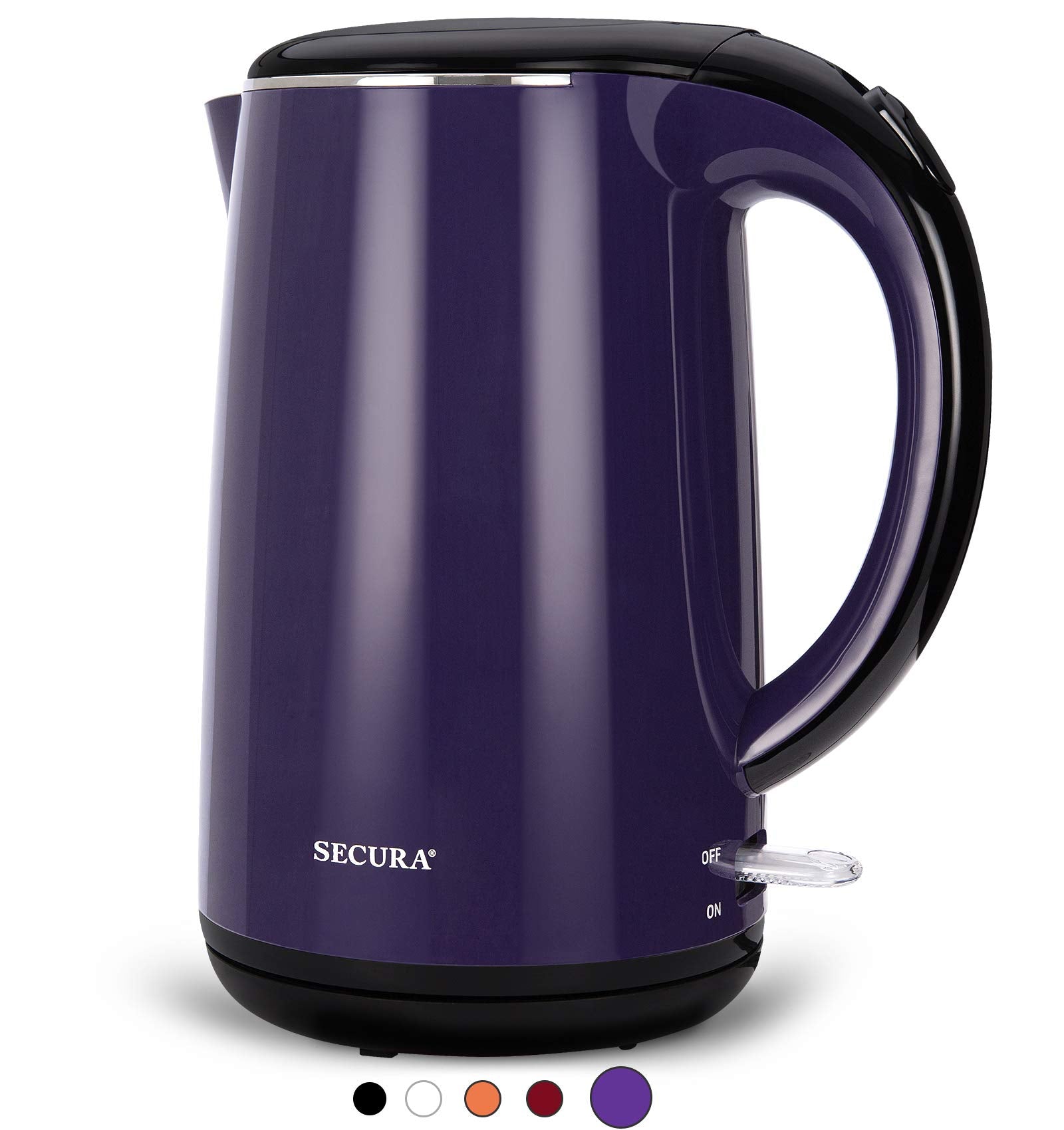 Secura Swk-1701Dp The Original Stainless Steel Double Wall Electric Water Kettle 18 Quart, Dark Purple