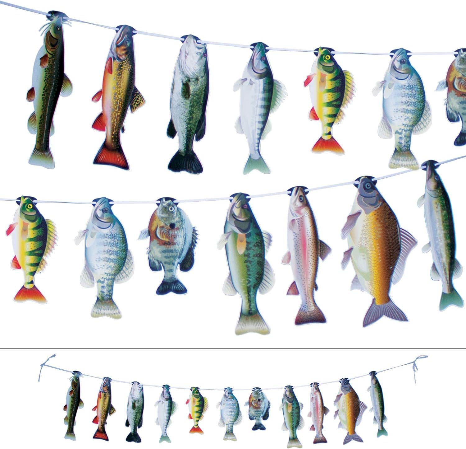 Havercamp Gone Fishin String Hanging Banner For Fish Fry, Bass Fishing, Freshwater Pond & Salt Water Tournament Fishing Decorati