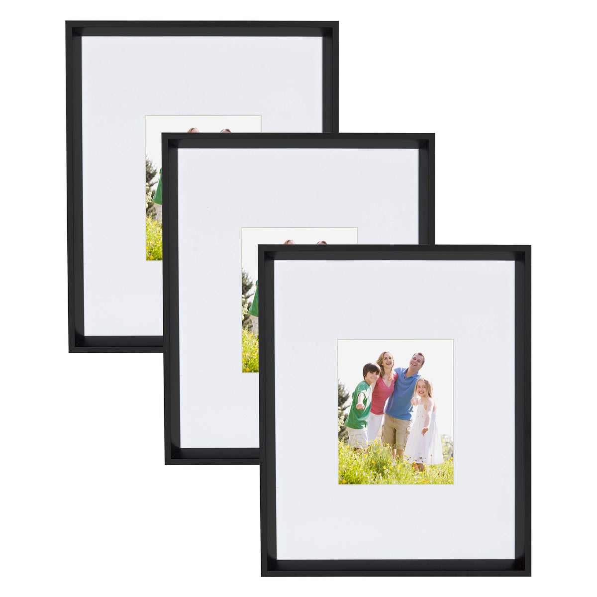 Kate And Laurel Calter Modern Wall Picture Frame Set, Black 16X20 Matt ...