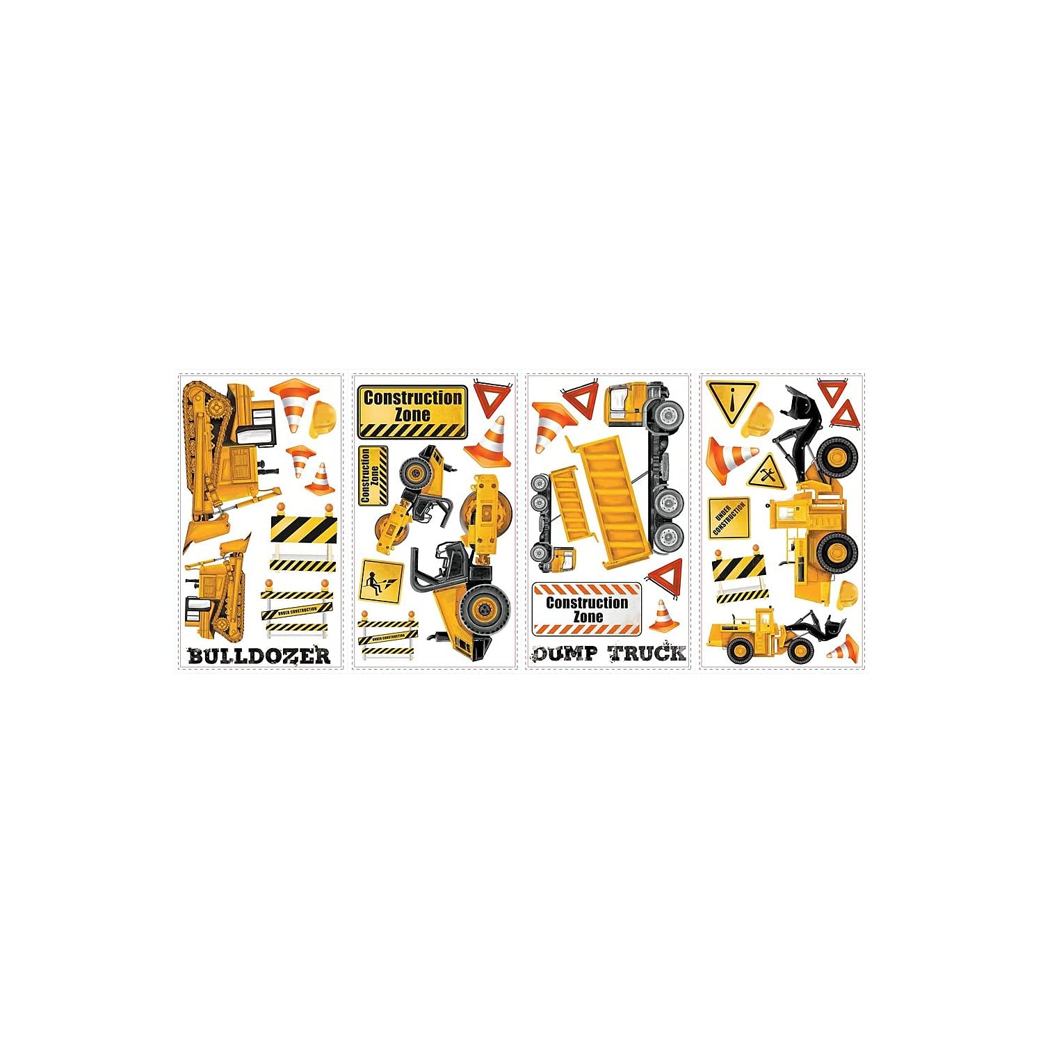 RoomMates RMK2330SCS Construction Trucks Peel and Stick Wall Decals