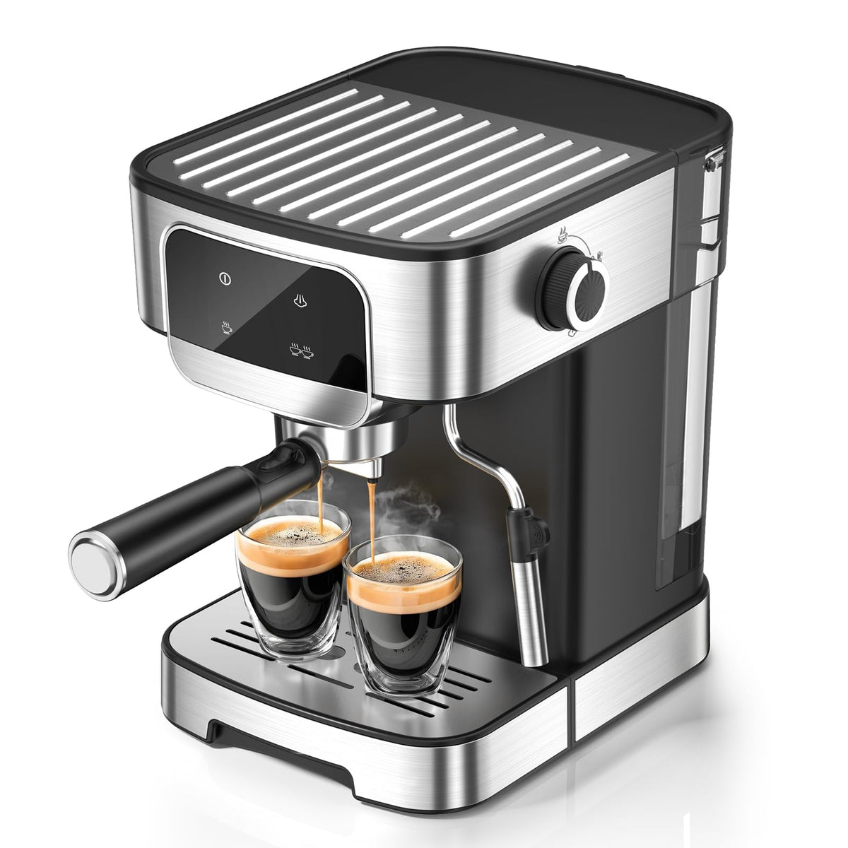 Lertin Espresso Machine 20 Bar, Professional Espresso Maker With Auto Milk Frother, Home Compact Espresso Coffee Machine With Le