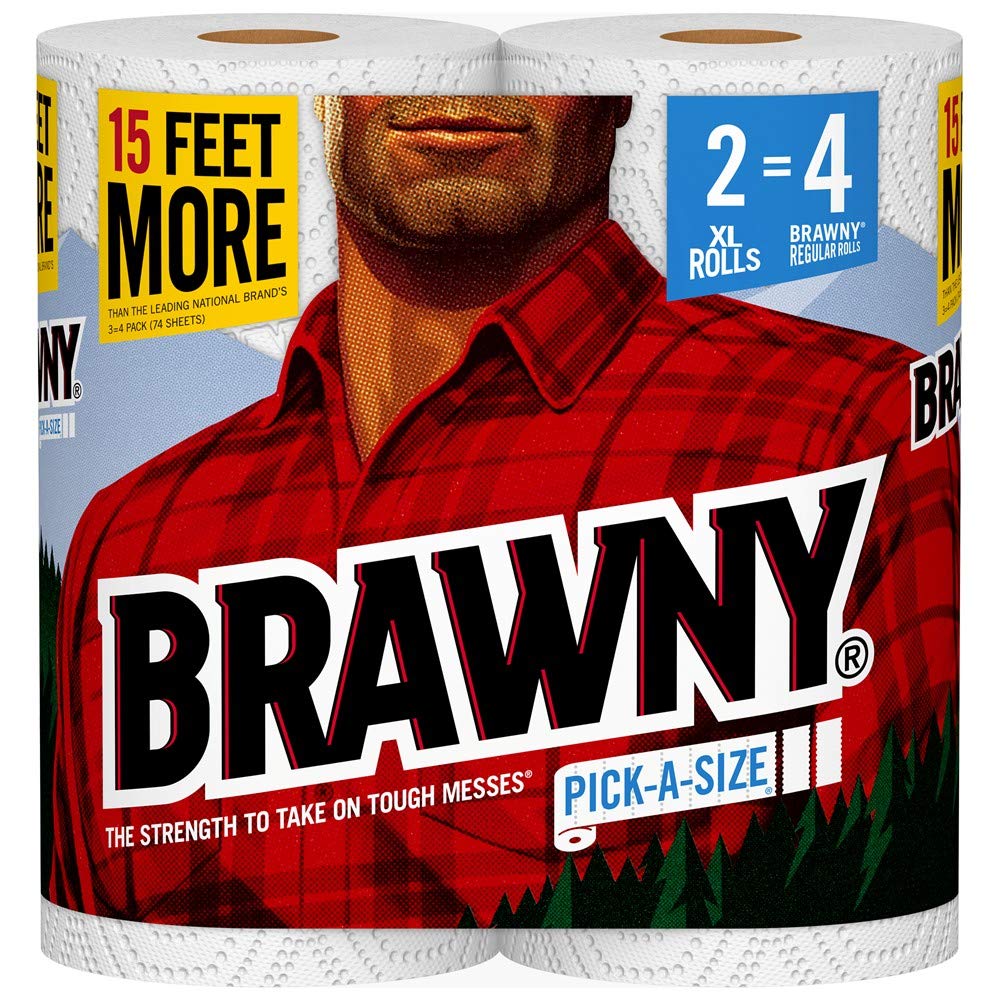 Brawny Paper Towels, 16 Xl Rolls, Pick-A-Size, White, 16 = 32 Regular Rolls
