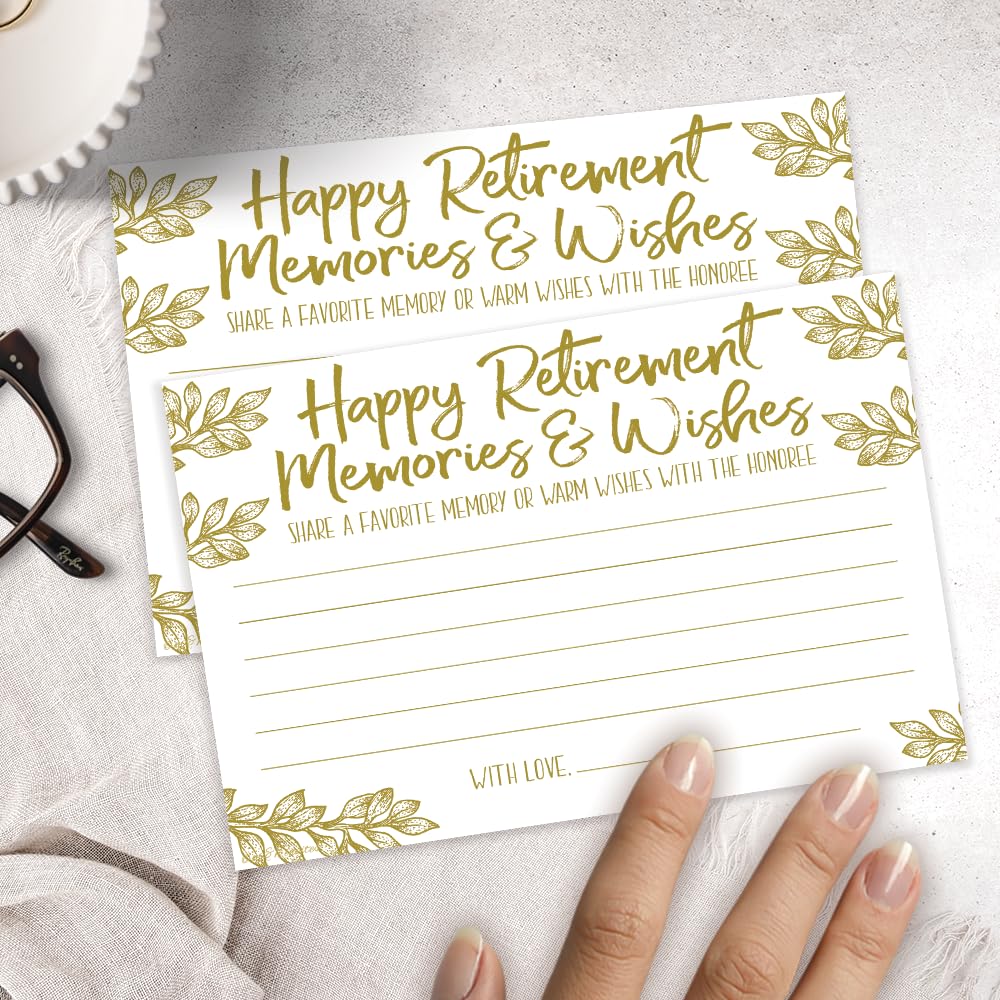 M&H Invites Retirement Memories And Wishes Cards (50 Count) - Retirement Party Activity