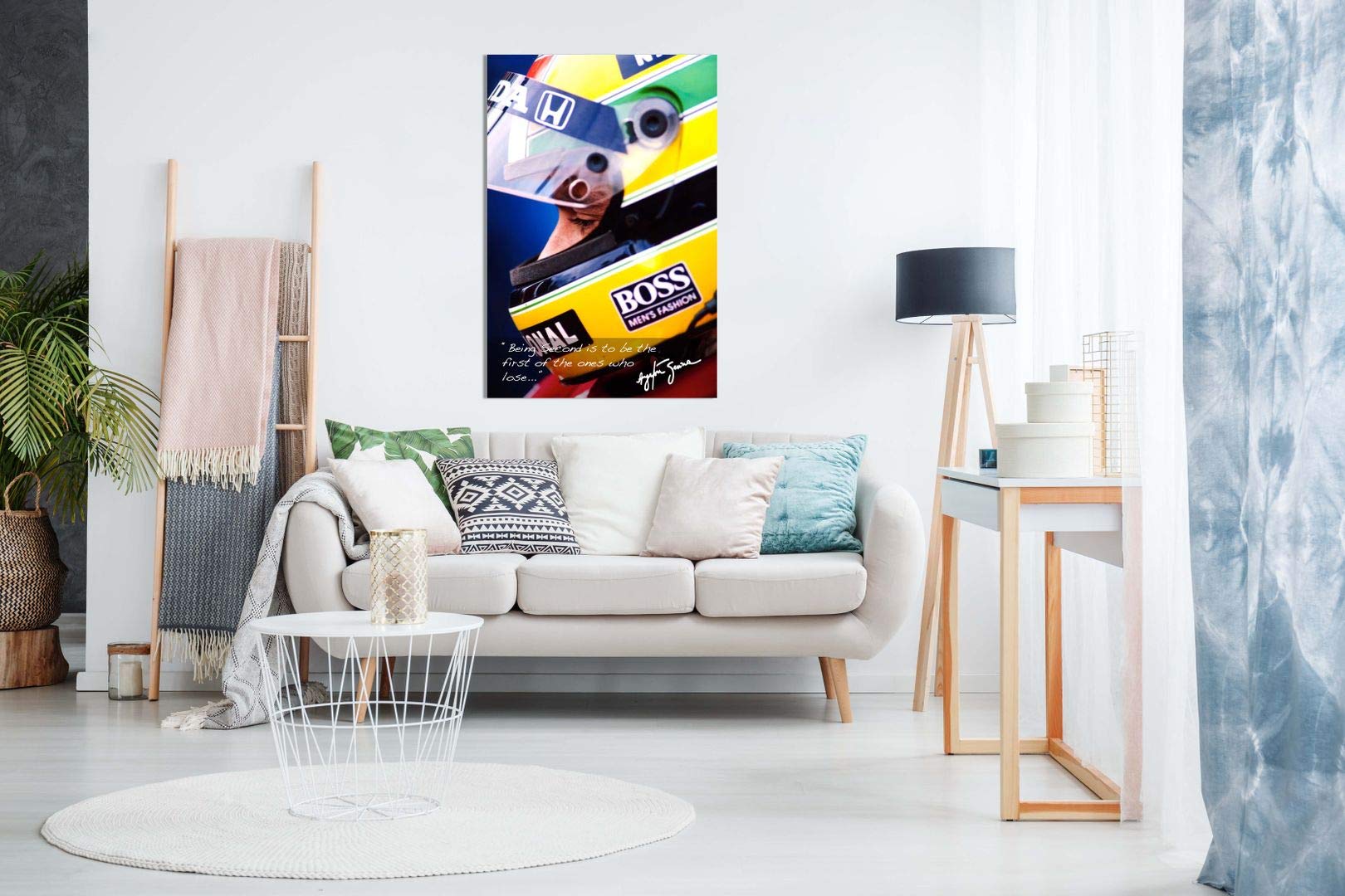 Ayrton Senna Quote F1 Canvas Wall Art Picture Print (36X24In)