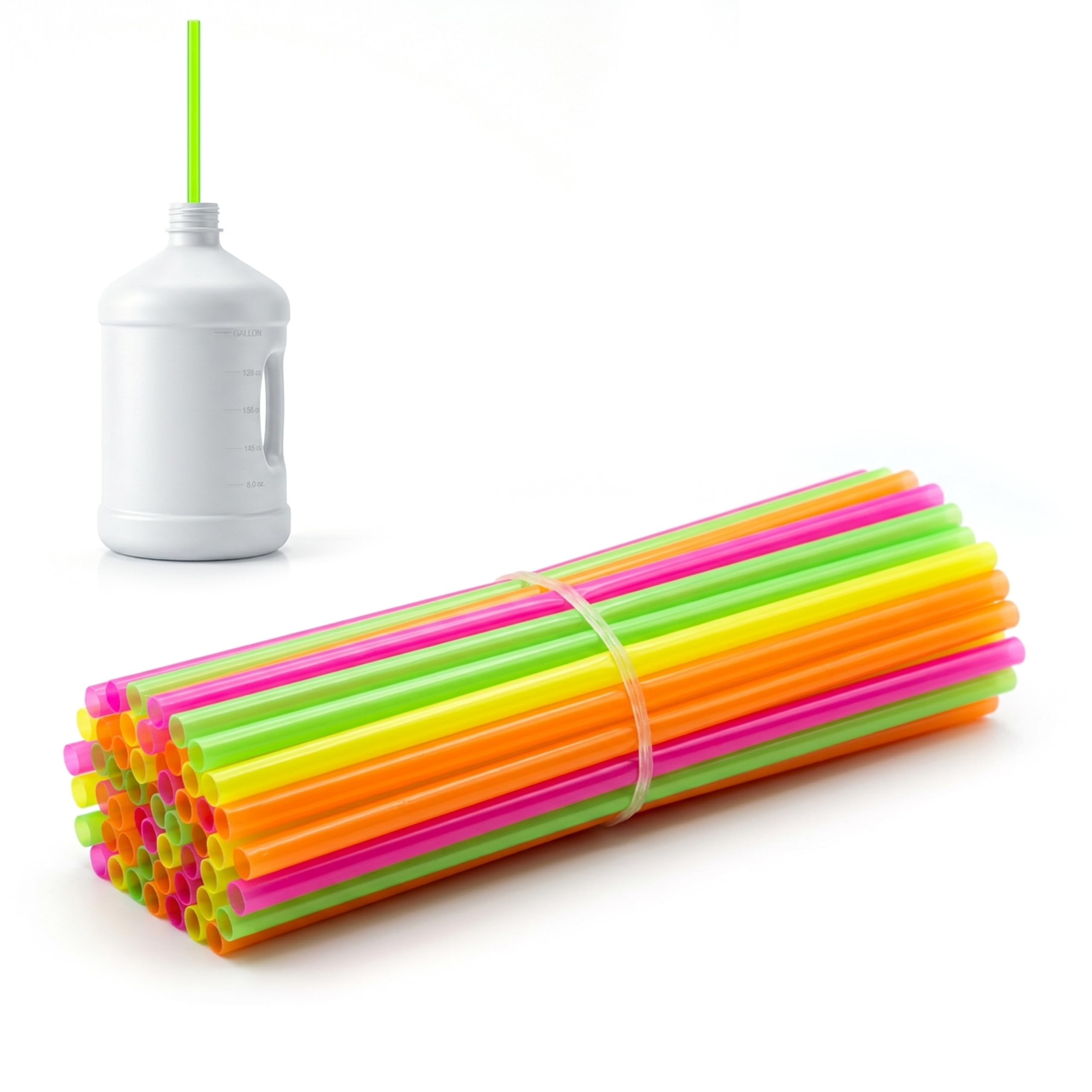 20 Extra Long Neon Straws - Pack of 300ct