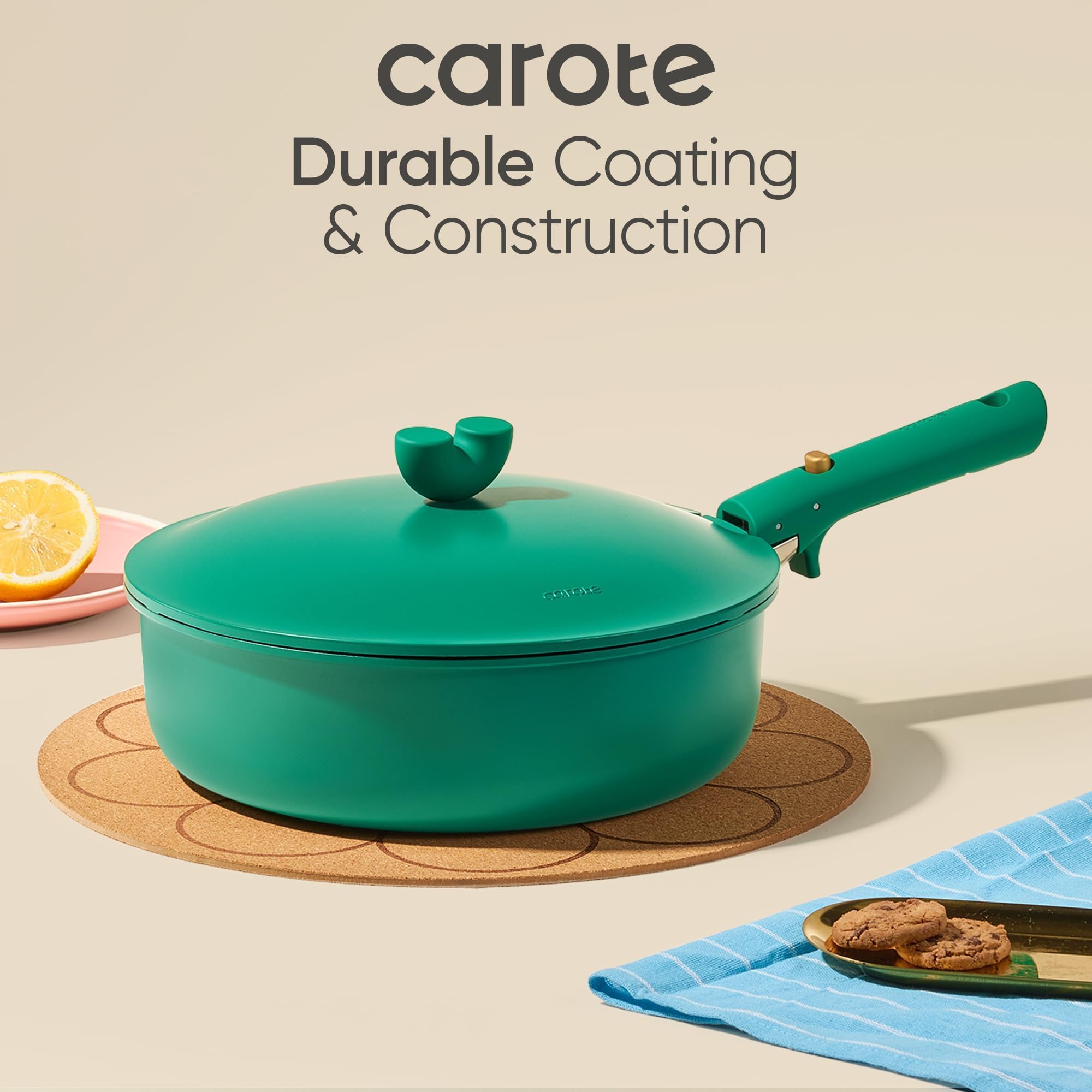 CAROTE 27pcs Pots and Pans Set Non Stick, Gift Set Nonstick Cookware Die-cast Aluminum Detachable Handle, Dishwasher/Oven Safe,