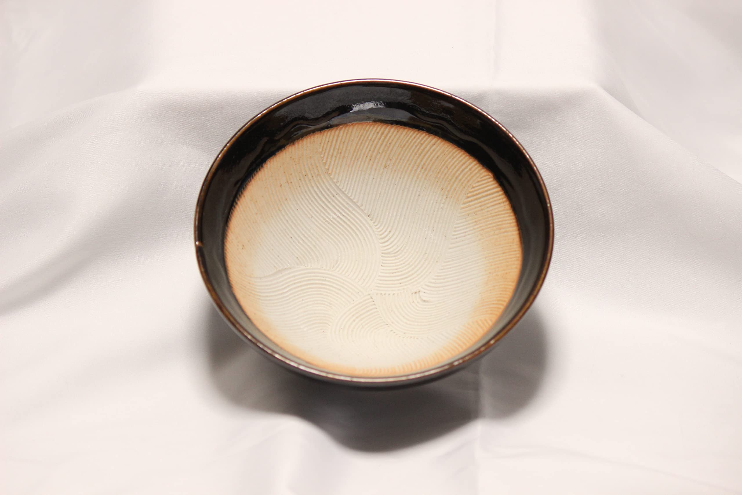 Made In Japan Ripple Ridge Mortar And Pestle Suribachi And Surikogi Set Small 5.91 Inches For Both Right And Left Handed Black A