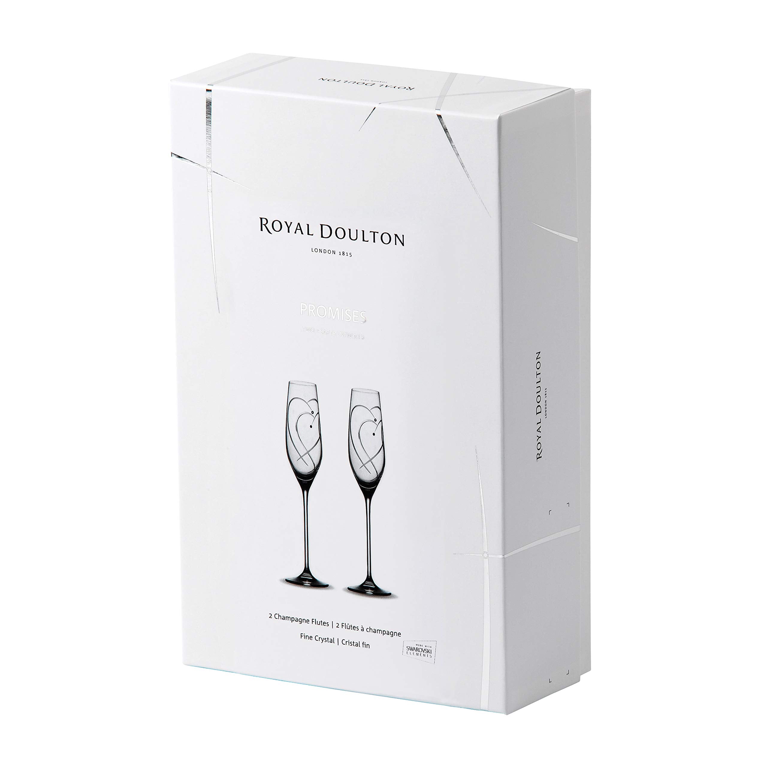 Royal Doulton Promises Two Hearts Entwined Flute Pair