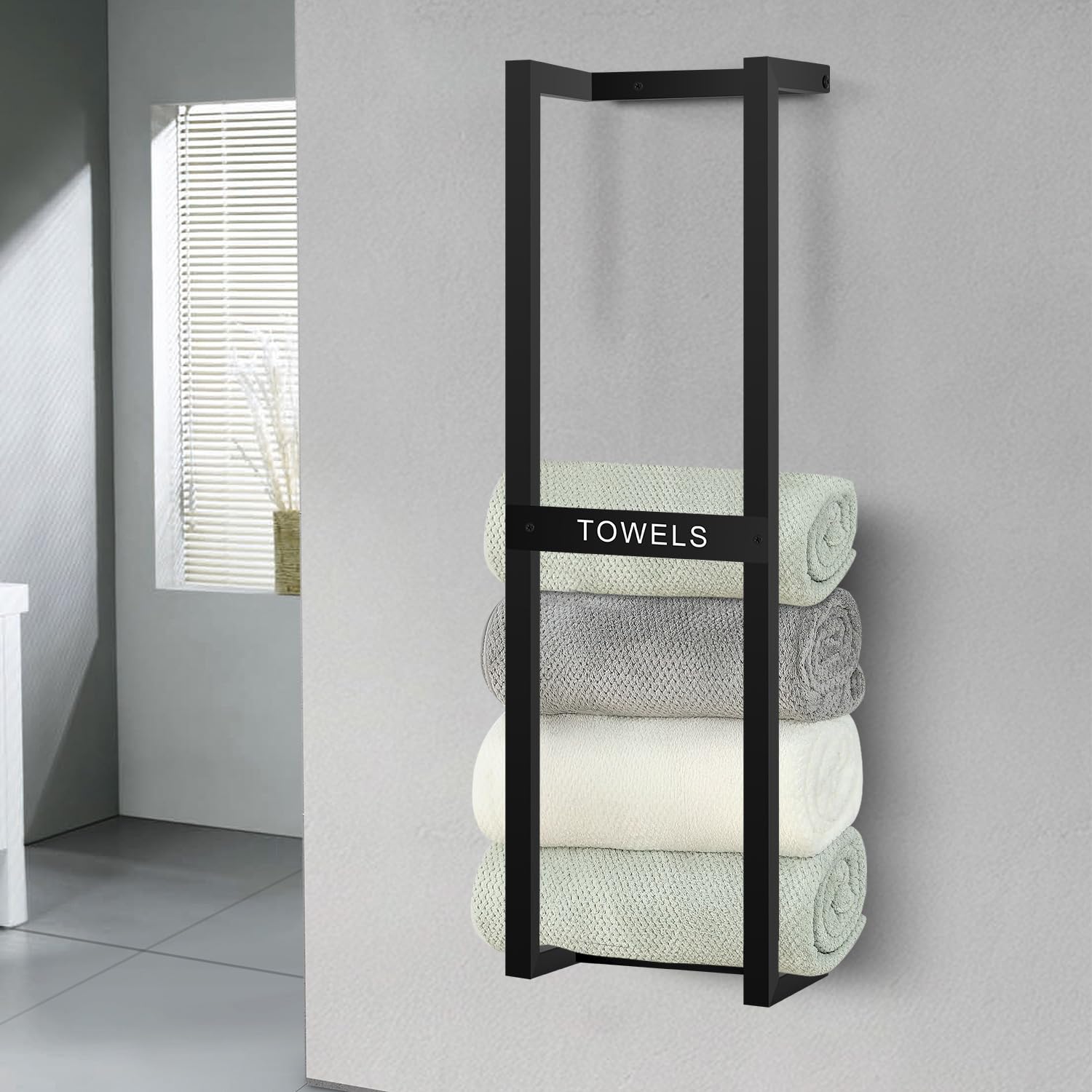 BSNBIC Towel Rack for Rolled Towels, Towel Racks for Bathroom Wall Mounted, 31 inch Bathroom Towel Storage Rack, Bath Towel Hold