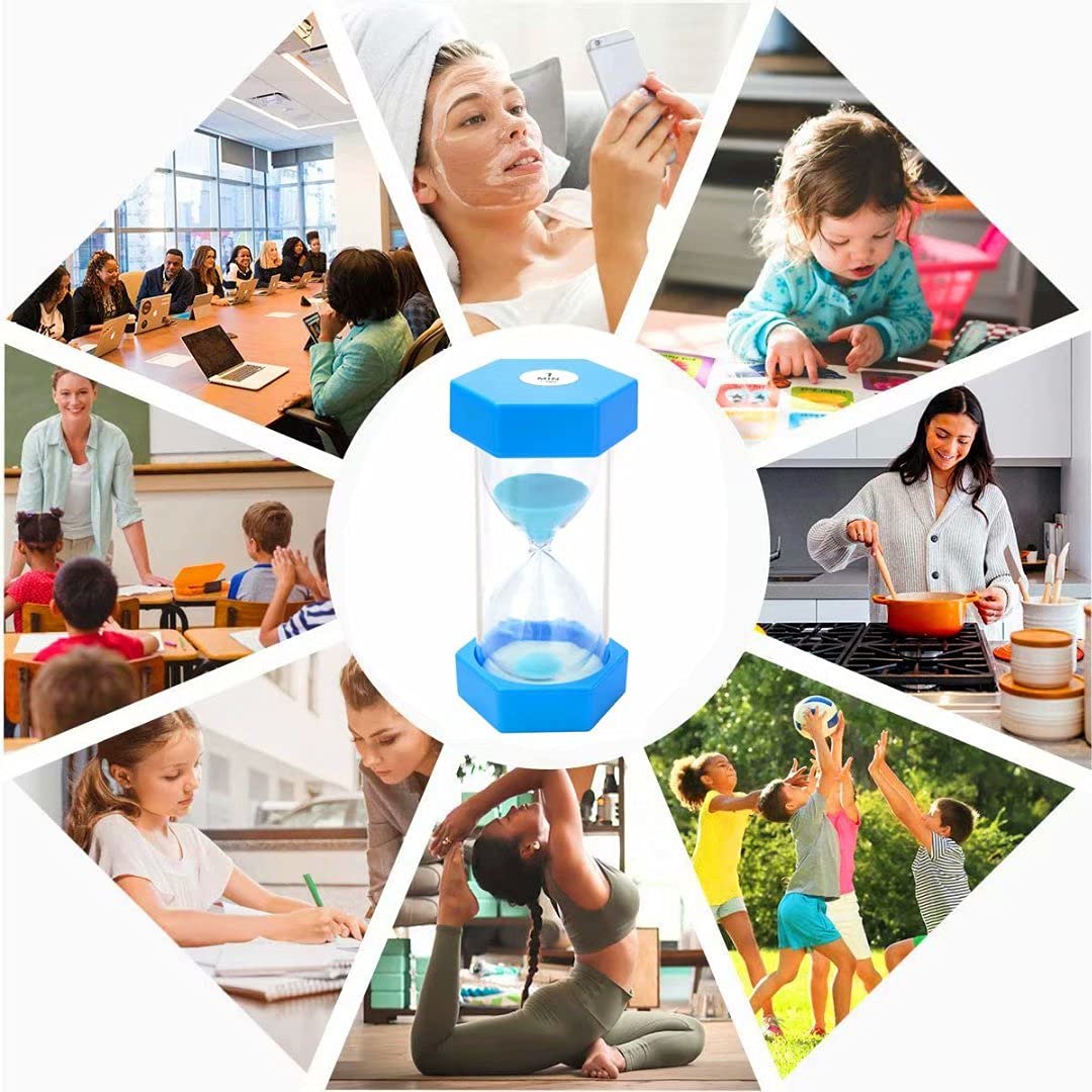 Large Sand Timer, 10/20/30 Minutes Hourglass, Sandglass Timers, Colorful Sand Clock 10/20/30 Min, Cute Blue Sand Timer For Kids,