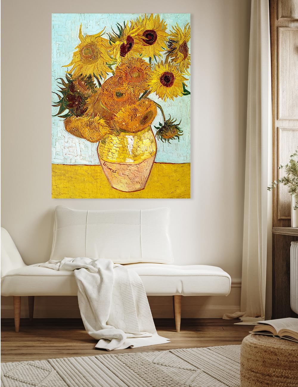 Decorarts - Twelve Sunflowers, Vincent Van Gogh Reproductions. Oversize Giclee Canvas Print Wall Art For Home Wall Decor. 30X40X