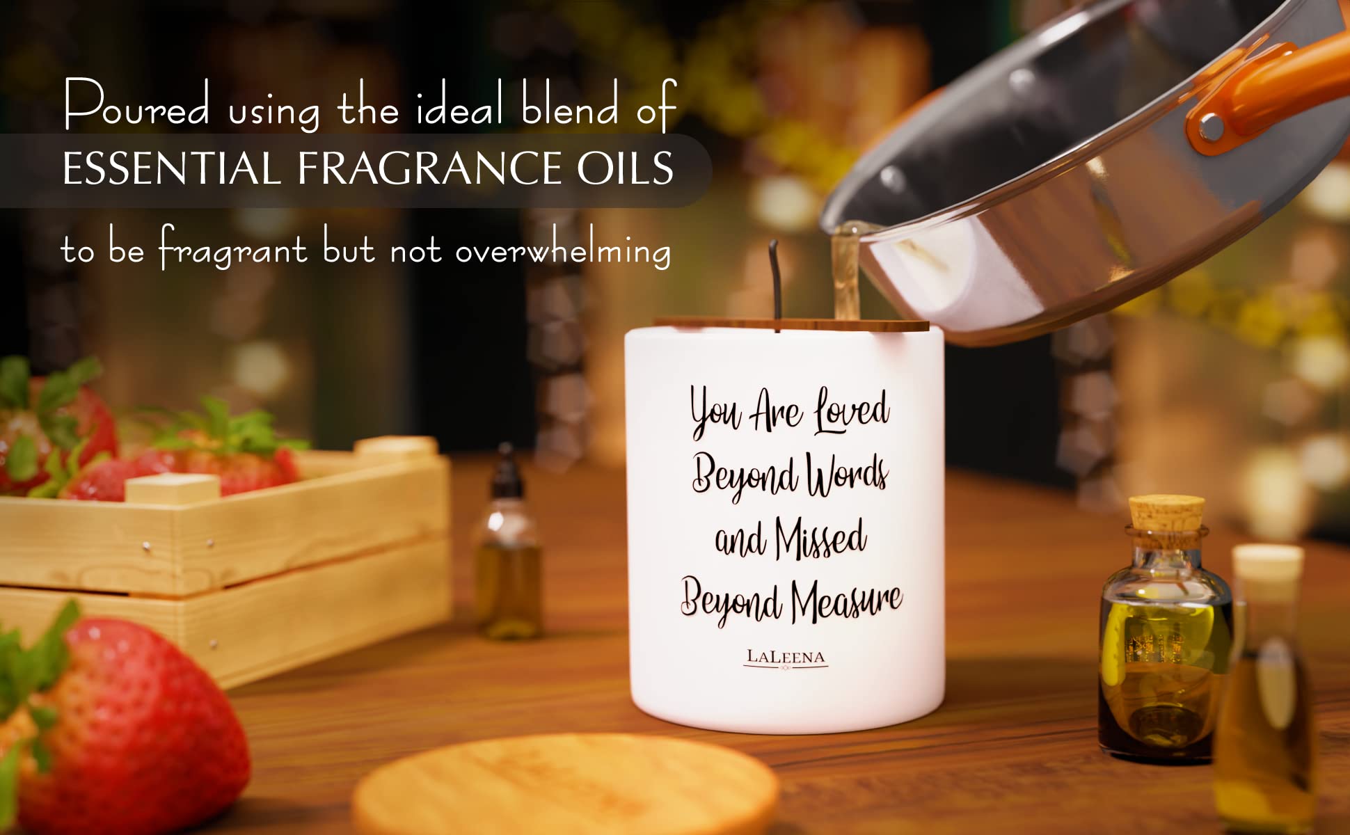 Scented Soy Memorial Candle - Glass Jar Candle Gift with 100% Organic Soy Wax & Fragrance Oil - Missing Someone Gift Decor for W
