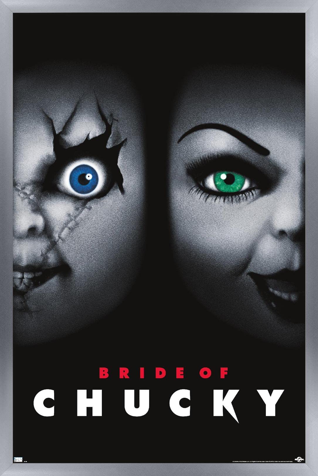 Trends International Child'S Play: Bride Of Chucky - One Sheet Wall Poster, 22.375'' X 34'', Silver Framed Version