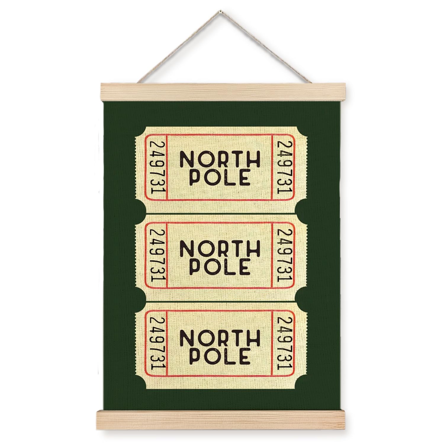 Jvpke Christmas Wall Decor, Trendy Retro Green Christmas Wall Art With Wooden Poster Hanger, Preppy Christmas Decor, Green Chris
